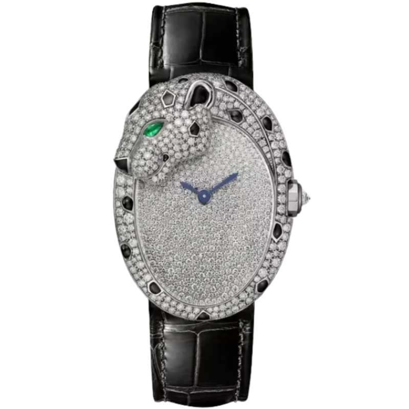 PANTHERE LOVE RHODIUMIZED WHITE GOLD WITH DIAMOND SET SHAGREEN AND DIAL - Cartier