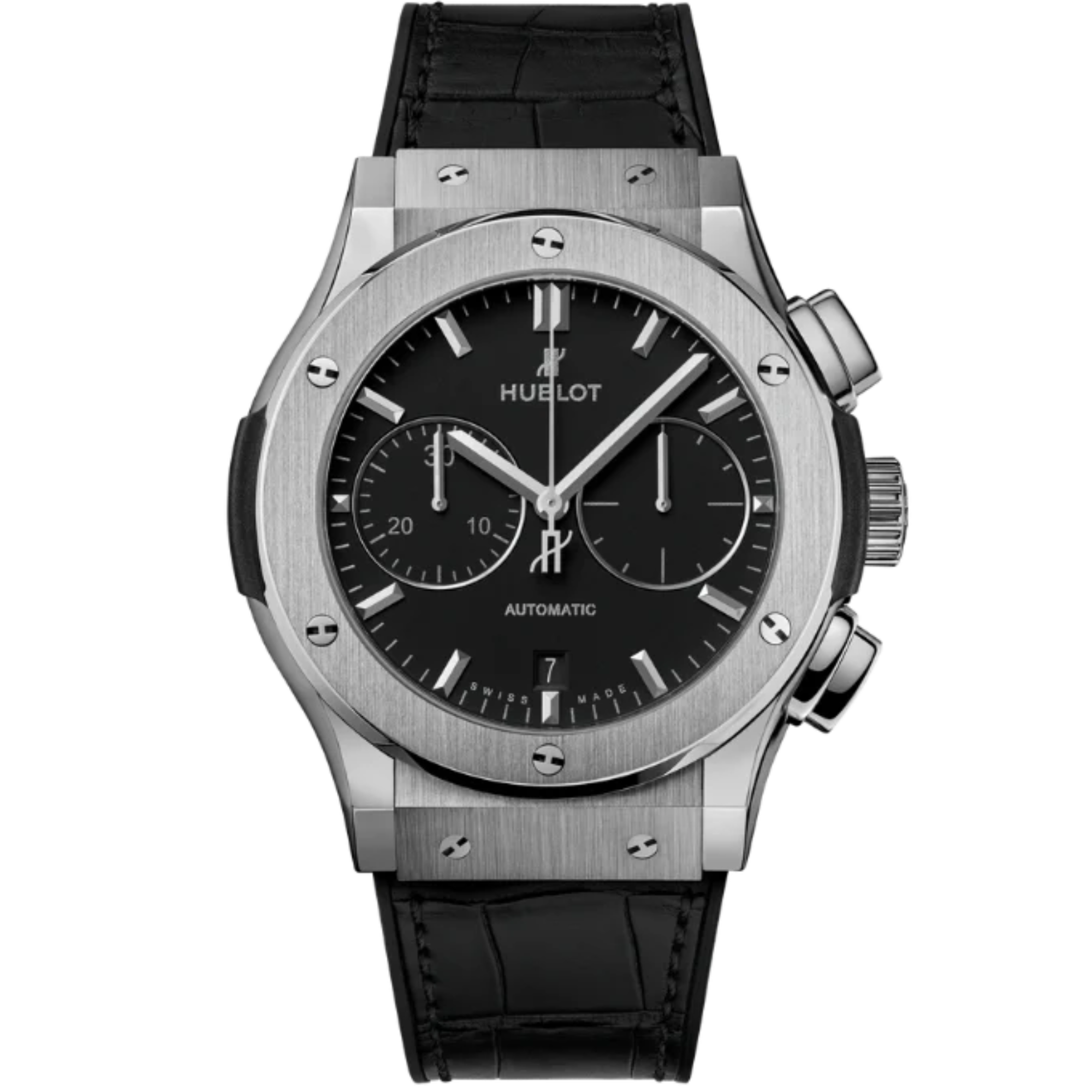 CLASSIC FUSION 42MM CHRONOGRAPH TITANIUM IN LEATHER STRAP - Hublot