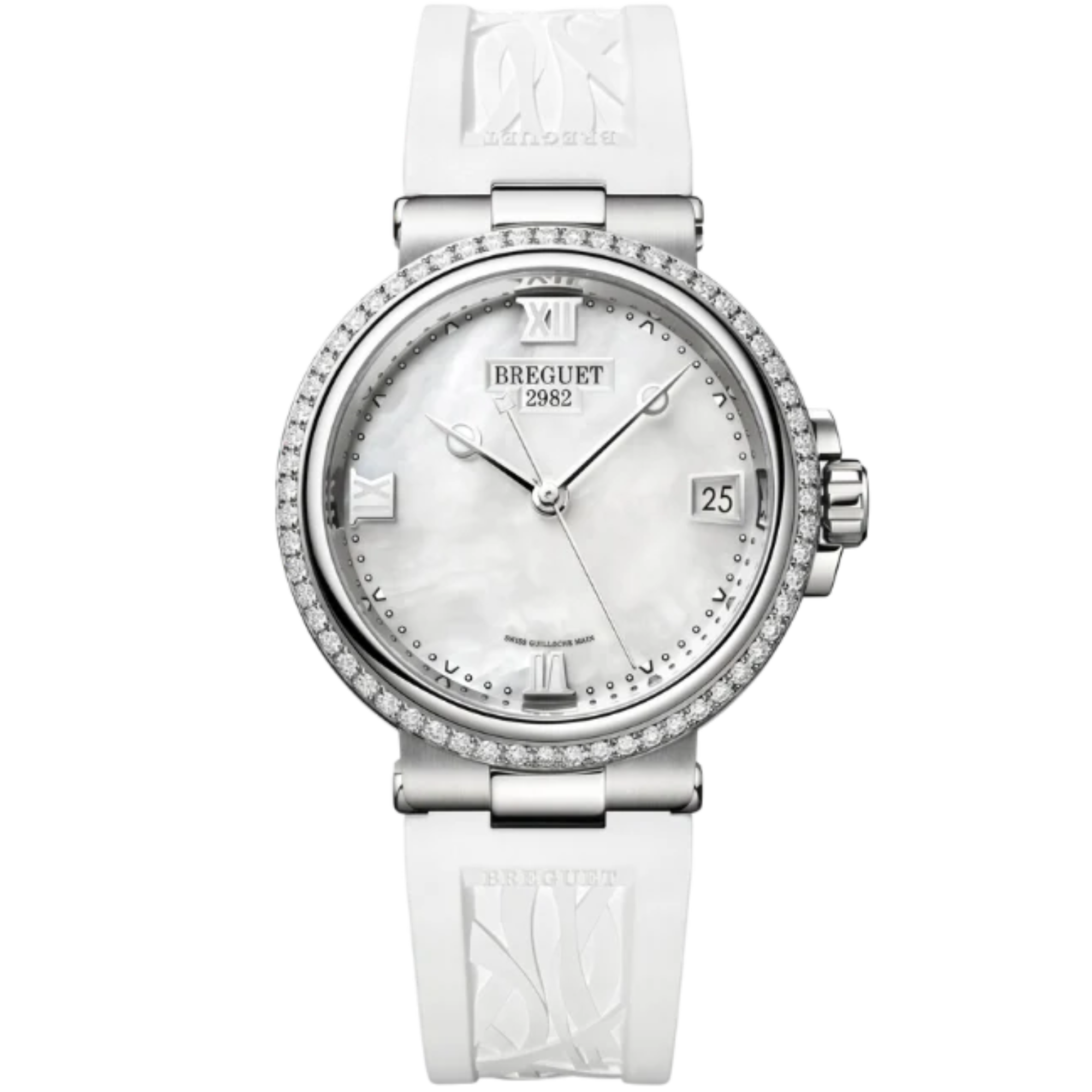 MARINE DAME 9518 34 MM STAINLESS STEEL WITH MOTHER OF PEARL DIAL - Breguet
