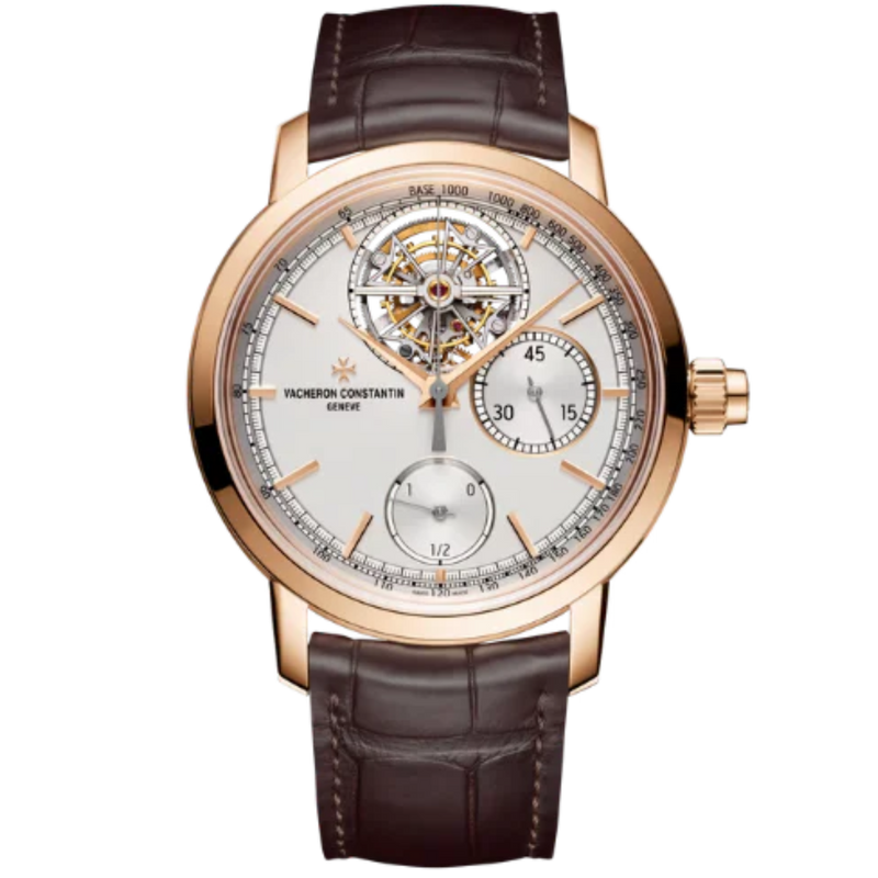 TRADITIONNELLE TOURBILLON CHRONOGRAPH 42 MM ROSE GOLD WITH WHITE BRASS DIAL - Vacheron Constantin