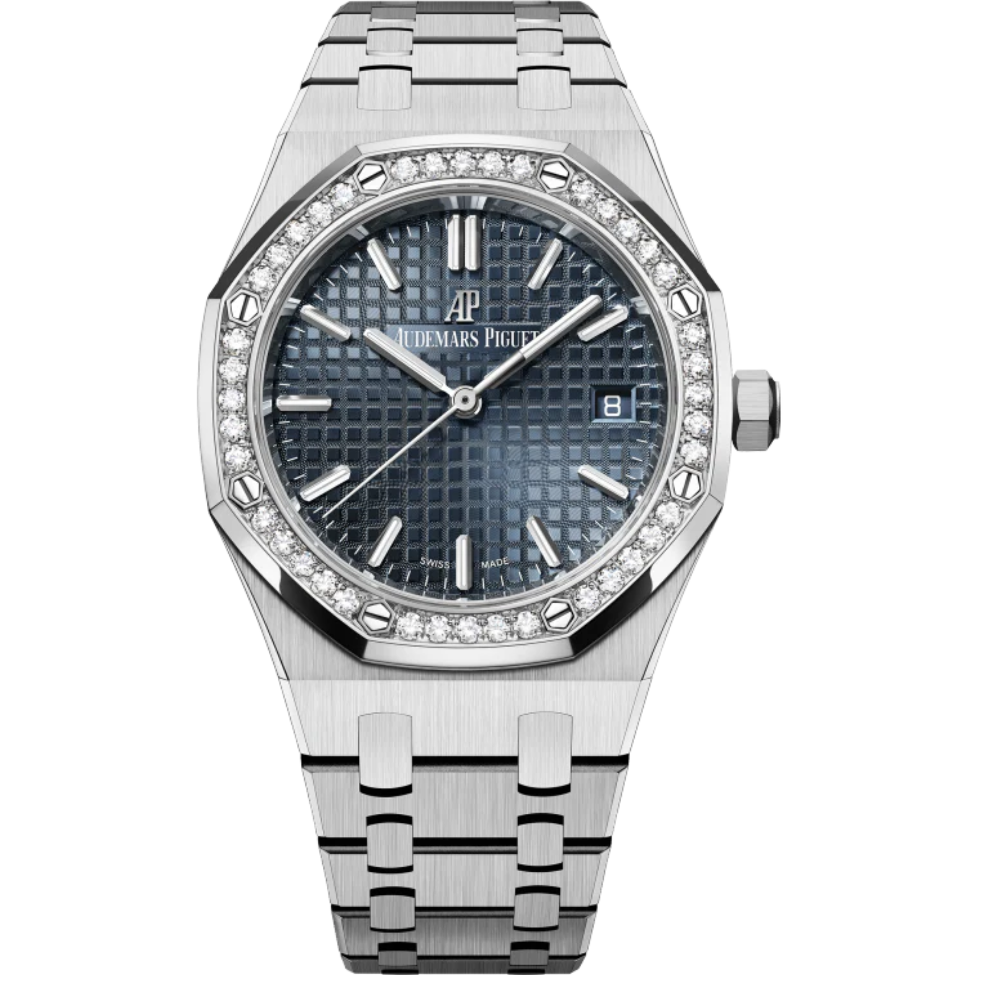 Royal Oak Selfwinding 34MM Stainless Steel Braceletblue-Grey Dial With Grande Tapisserie Pattern Stainless Steel Case - Audemars Piguet