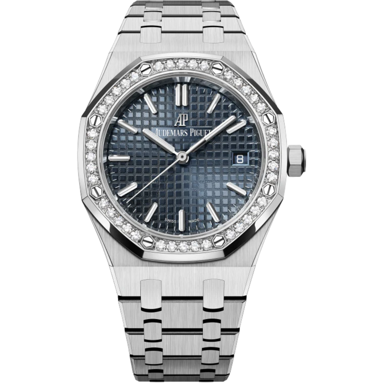 Royal Oak Selfwinding 34MM Stainless Steel Braceletblue-Grey Dial With Grande Tapisserie Pattern Stainless Steel Case - Audemars Piguet