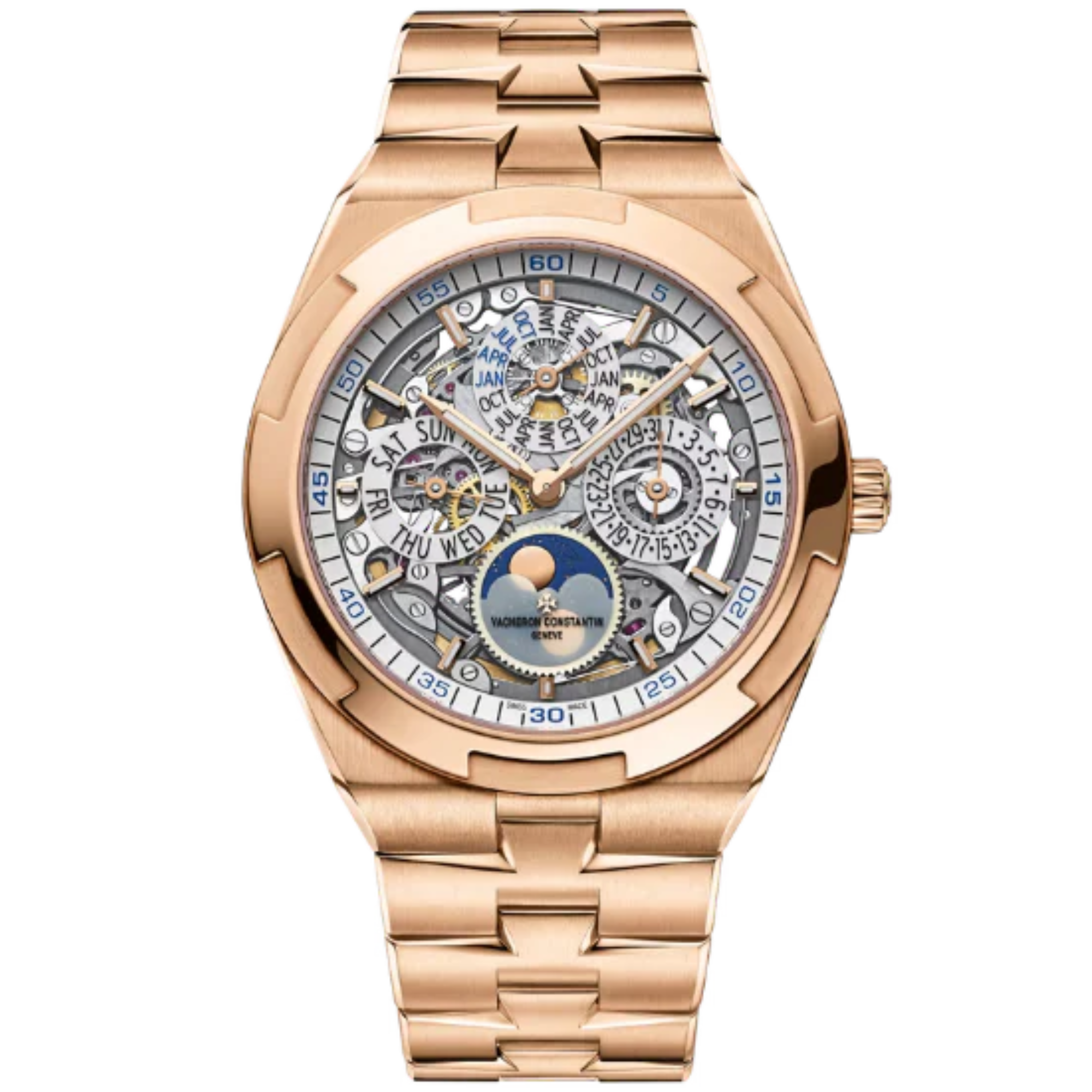 OVERSEAS PERPETUAL CALENDAR ULTRA-THIN SKELETON 41 MM ROSE GOLD WITH BRASS DIAL - Vacheron Constantin