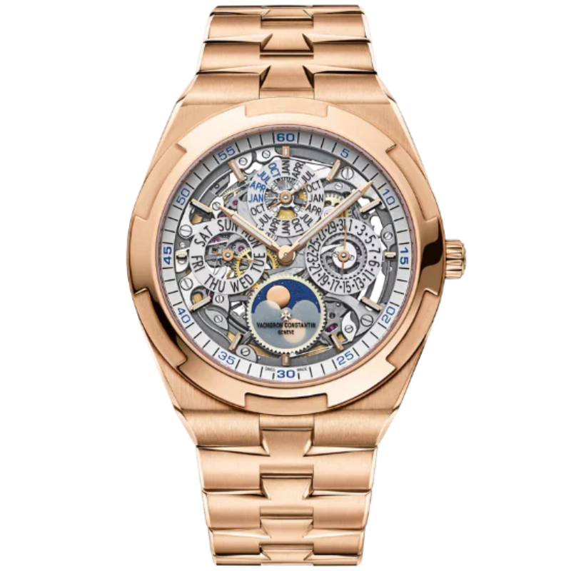 OVERSEAS PERPETUAL CALENDAR ULTRA-THIN SKELETON 41 MM ROSE GOLD WITH BRASS DIAL - Vacheron Constantin