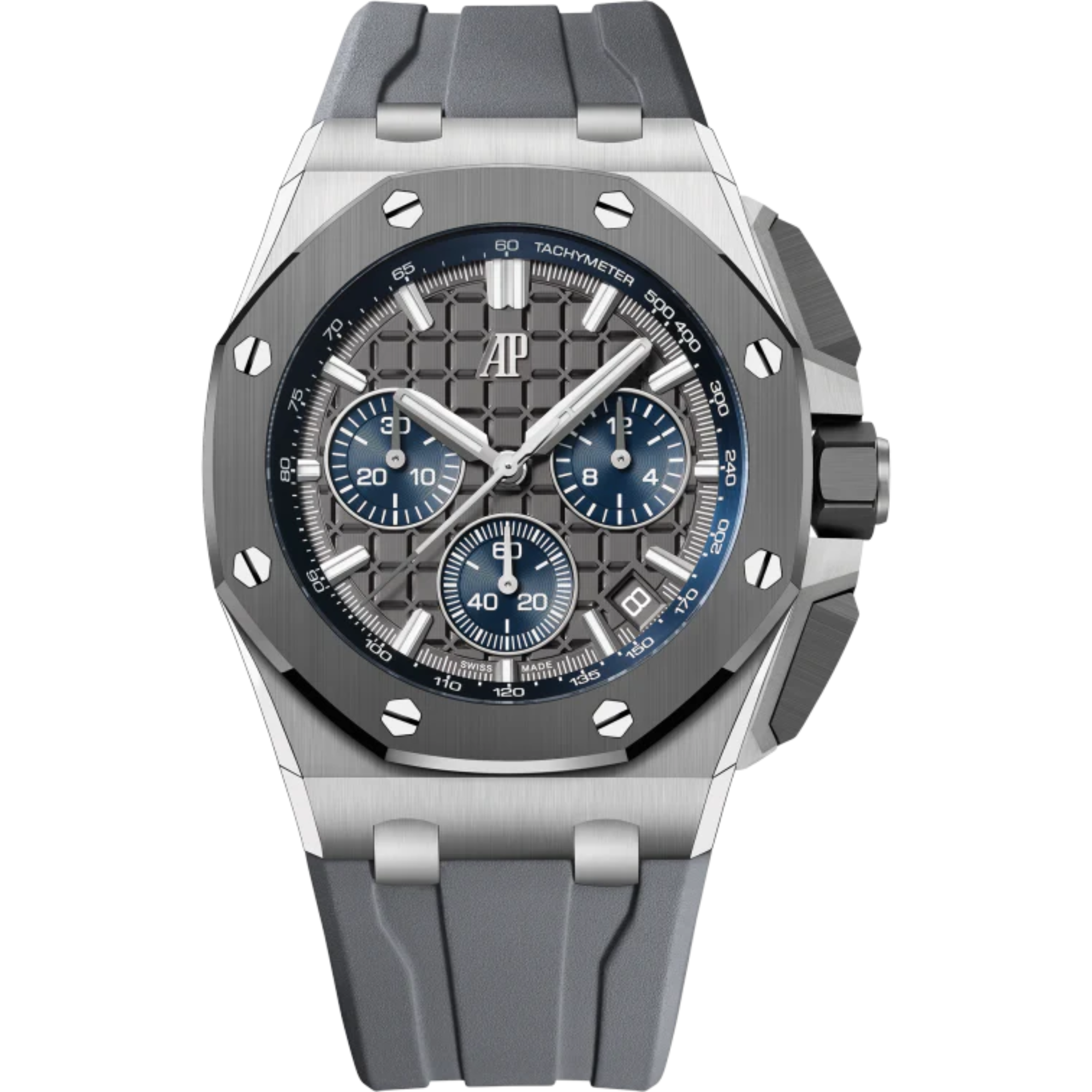 Royal Oak Offshore Selfwinding Chronograph 43MM Grey Rubber Strap Grey Dial With Méga Tapisserie Pattern Titanium Case Grey Ceramic Bezel - Audemars Piguet