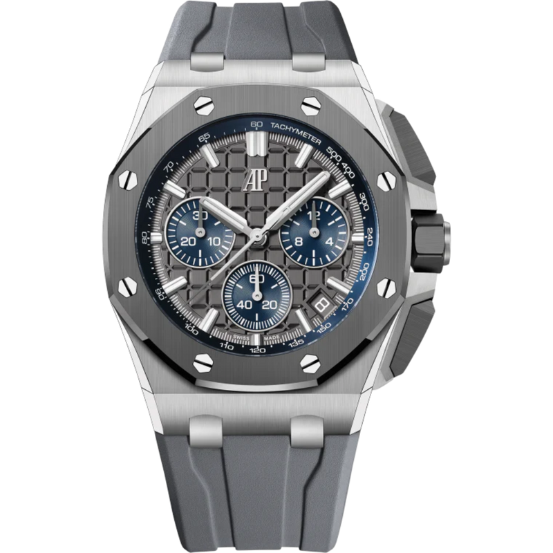 Royal Oak Offshore Selfwinding Chronograph 43MM Grey Rubber Strap Grey Dial With Méga Tapisserie Pattern Titanium Case Grey Ceramic Bezel - Audemars Piguet