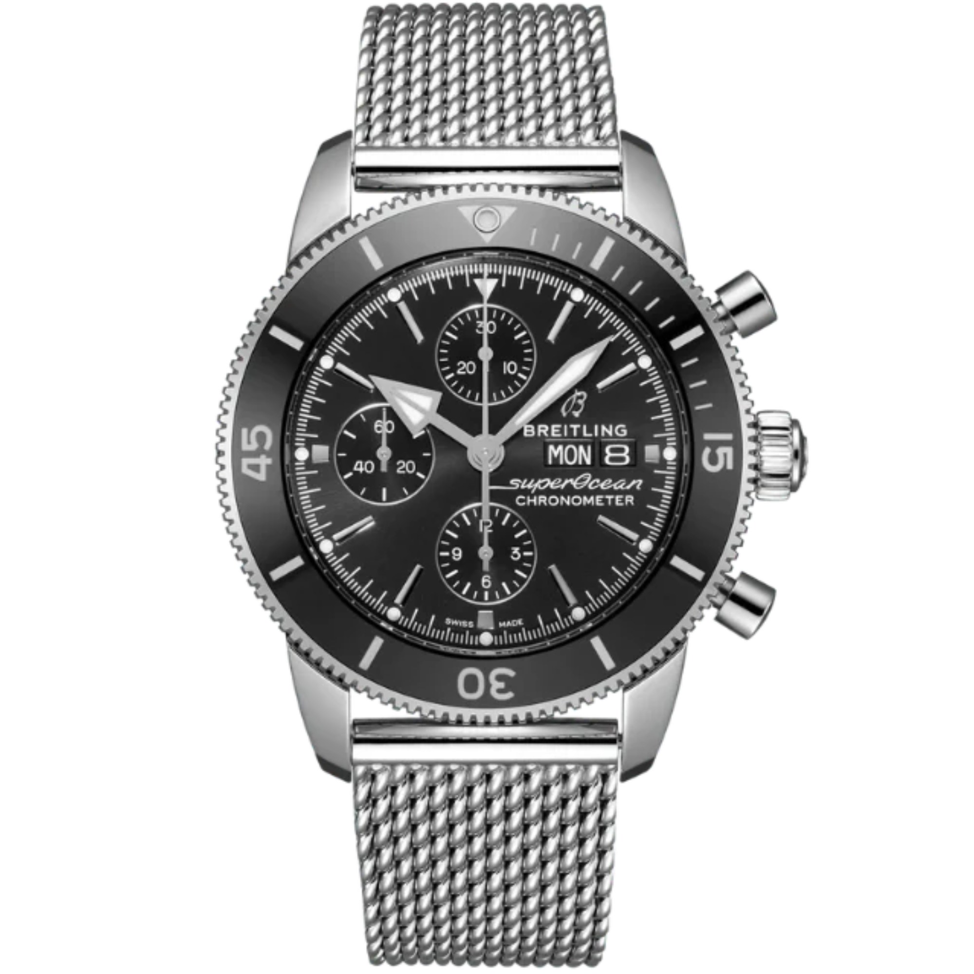 SUPEROCEAN HERITAGE CHRONOGRAPH 44 MM STAINLESS STEEL WITH BLACK DIAL - Breitling