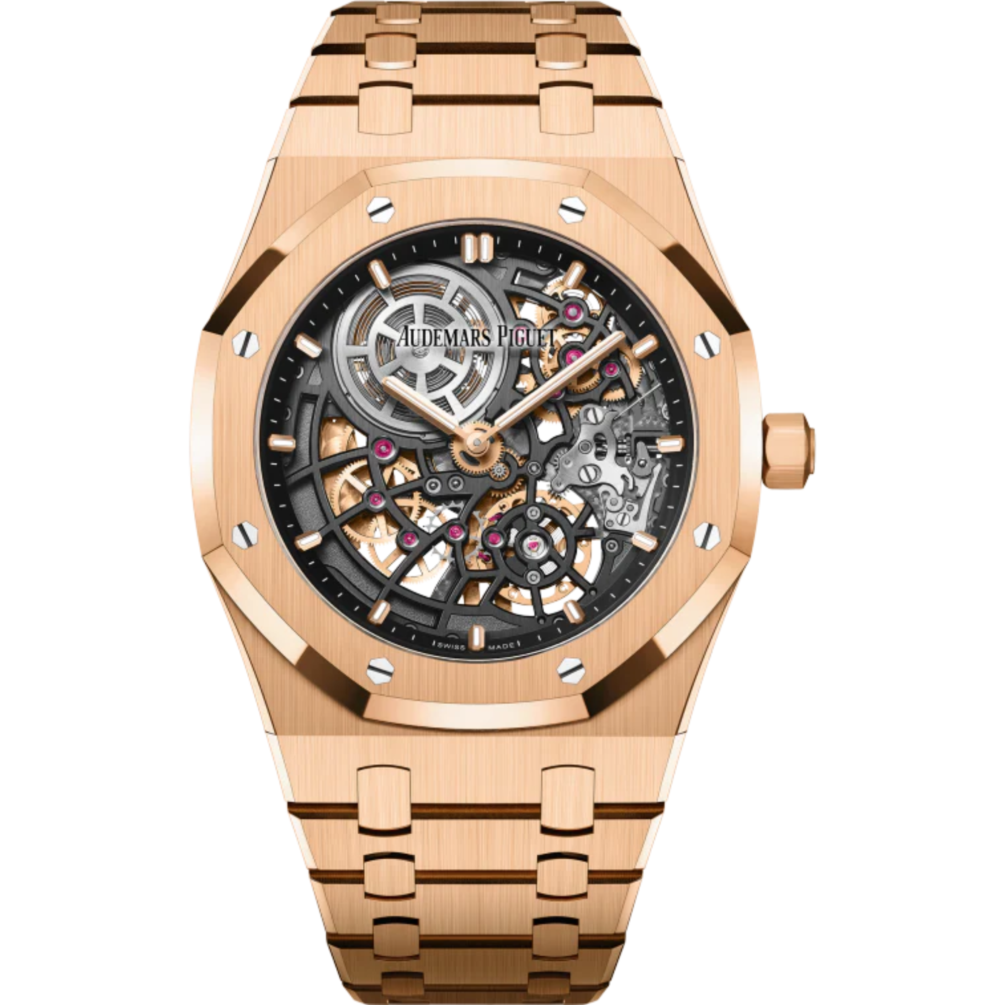 Royal Oak Jumbo Extra-Thin Openworked 50th Anniversary 39MM 18-Carat Pink Gold Bracelet Openworked Slate Grey Dial 18-Carat Pink Gold Case - Audemars Piguet