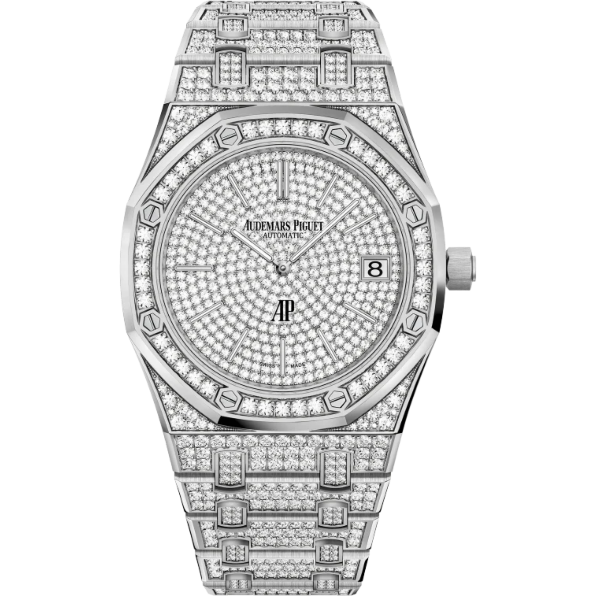 Royal Oak Jumbo Extra-Thin 39MM Diamond-Set 18-Carat White Gold Bracelet Diamond-Set 18-Carat White Gold Dial Diamond-Set 18-Carat White Gold Case - Audemars Piguet