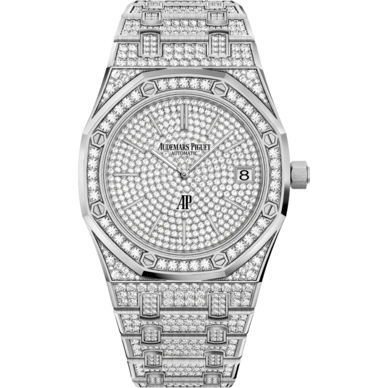 Royal Oak Jumbo Extra-Thin 39MM Diamond-Set 18-Carat White Gold Bracelet Diamond-Set 18-Carat White Gold Dial Diamond-Set 18-Carat White Gold Case - Audemars Piguet