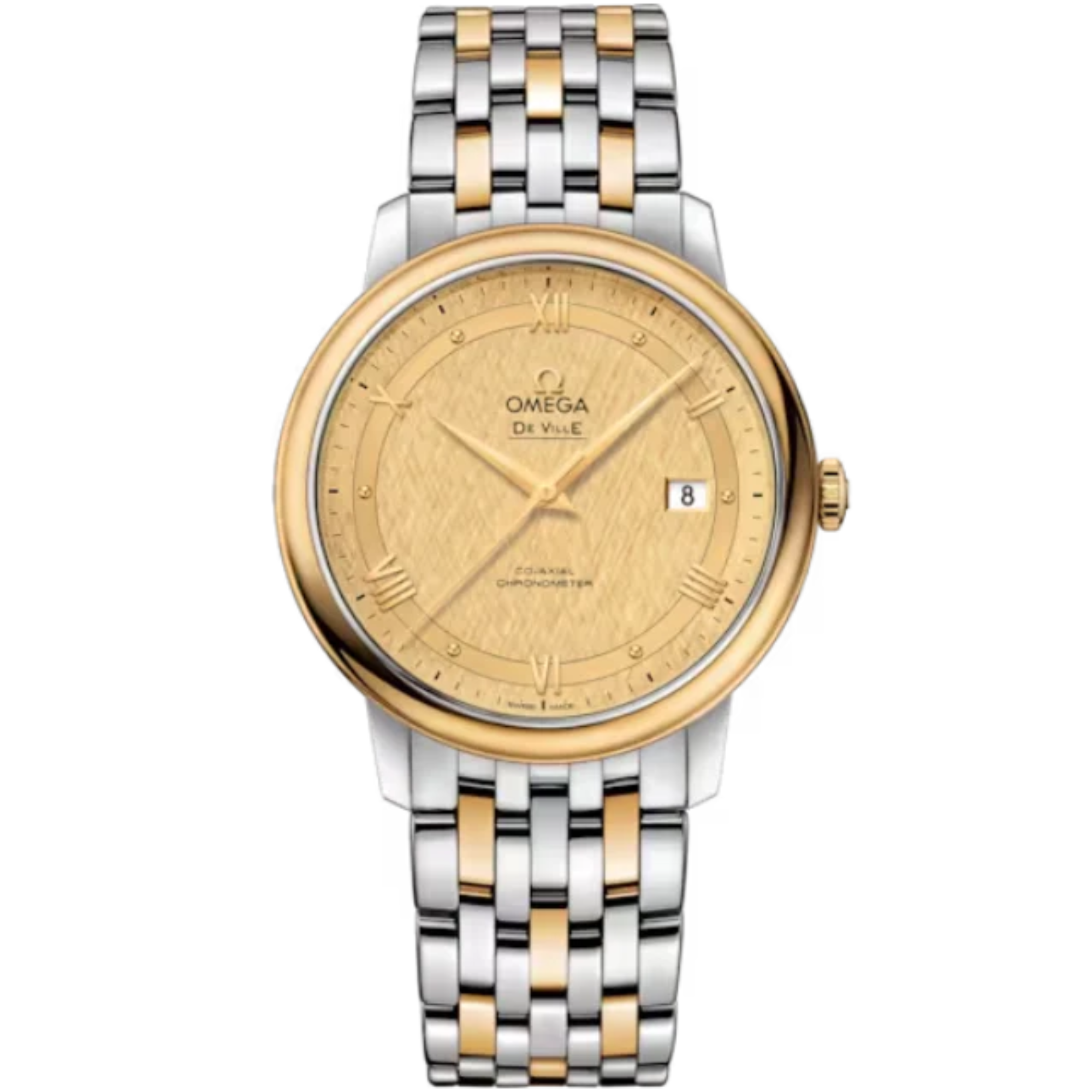 DE VILLE PRESTIGE 39 MM STAINLESS STEEL - YELLOW GOLD WITH YELLOW DIAL - Omega