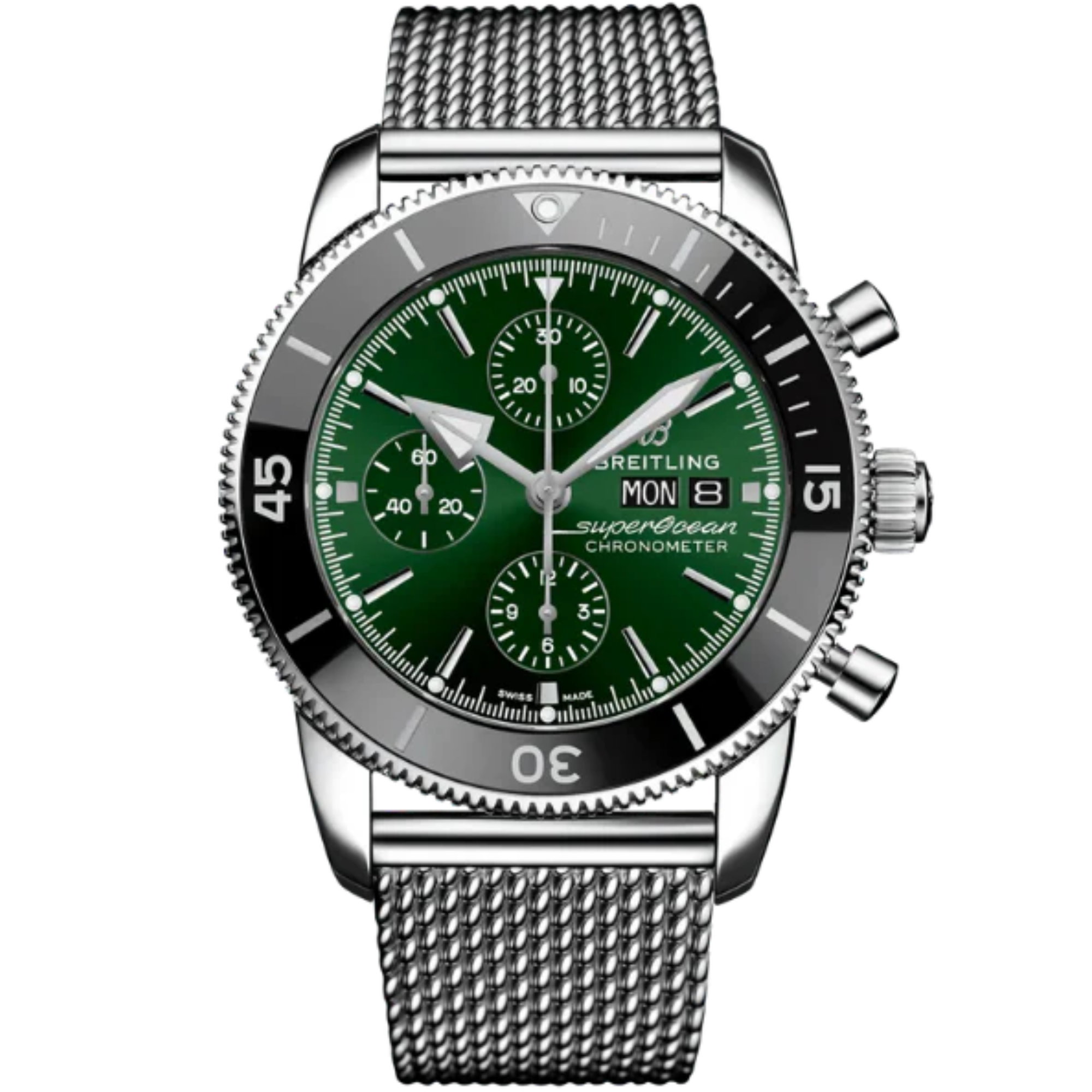 SUPEROCEAN HERITAGE CHRONOGRAPH 44 MM STAINLESS STEEL WITH GREEN DIAL - Breitling
