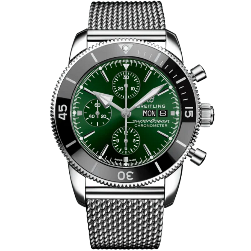 SUPEROCEAN HERITAGE CHRONOGRAPH 44 MM STAINLESS STEEL WITH GREEN DIAL - Breitling