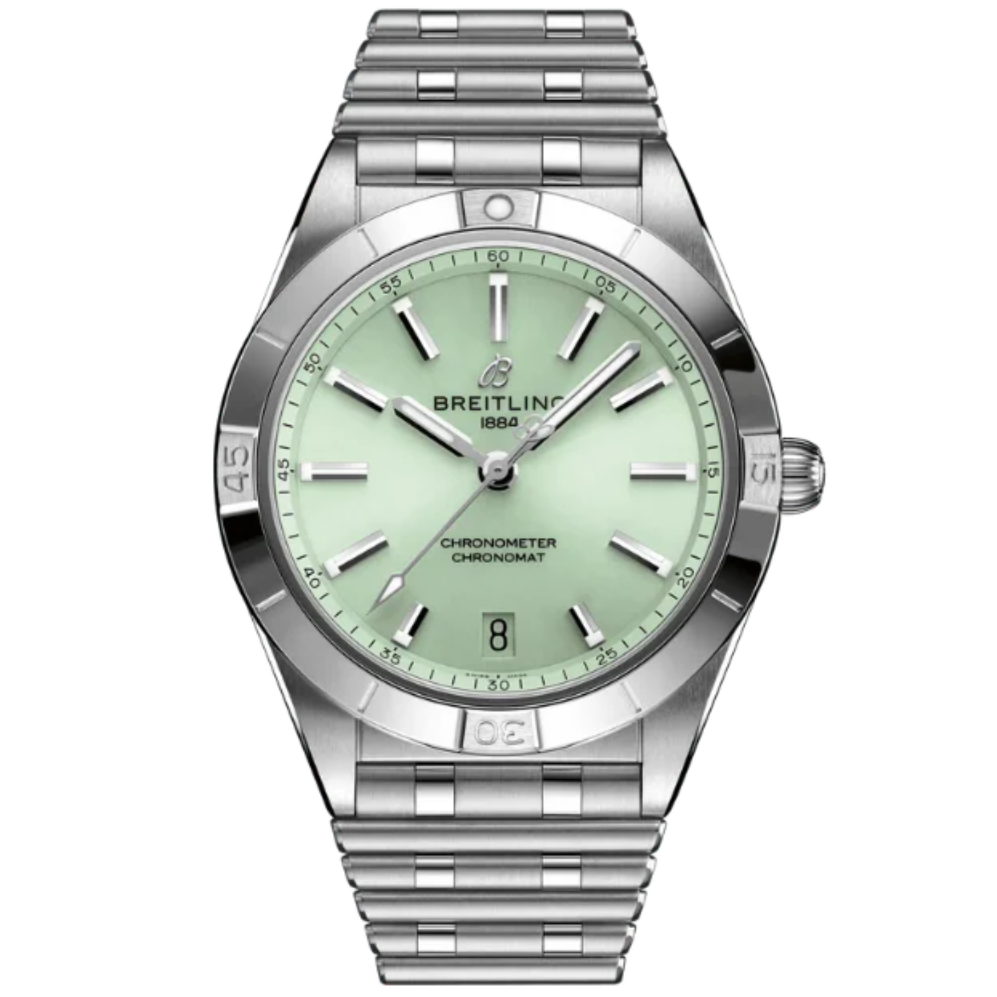 CHRONOMAT AUTOMATIC 36 MM STAINLESS STEEL WITH MINT GREEN DIAL - Breitling