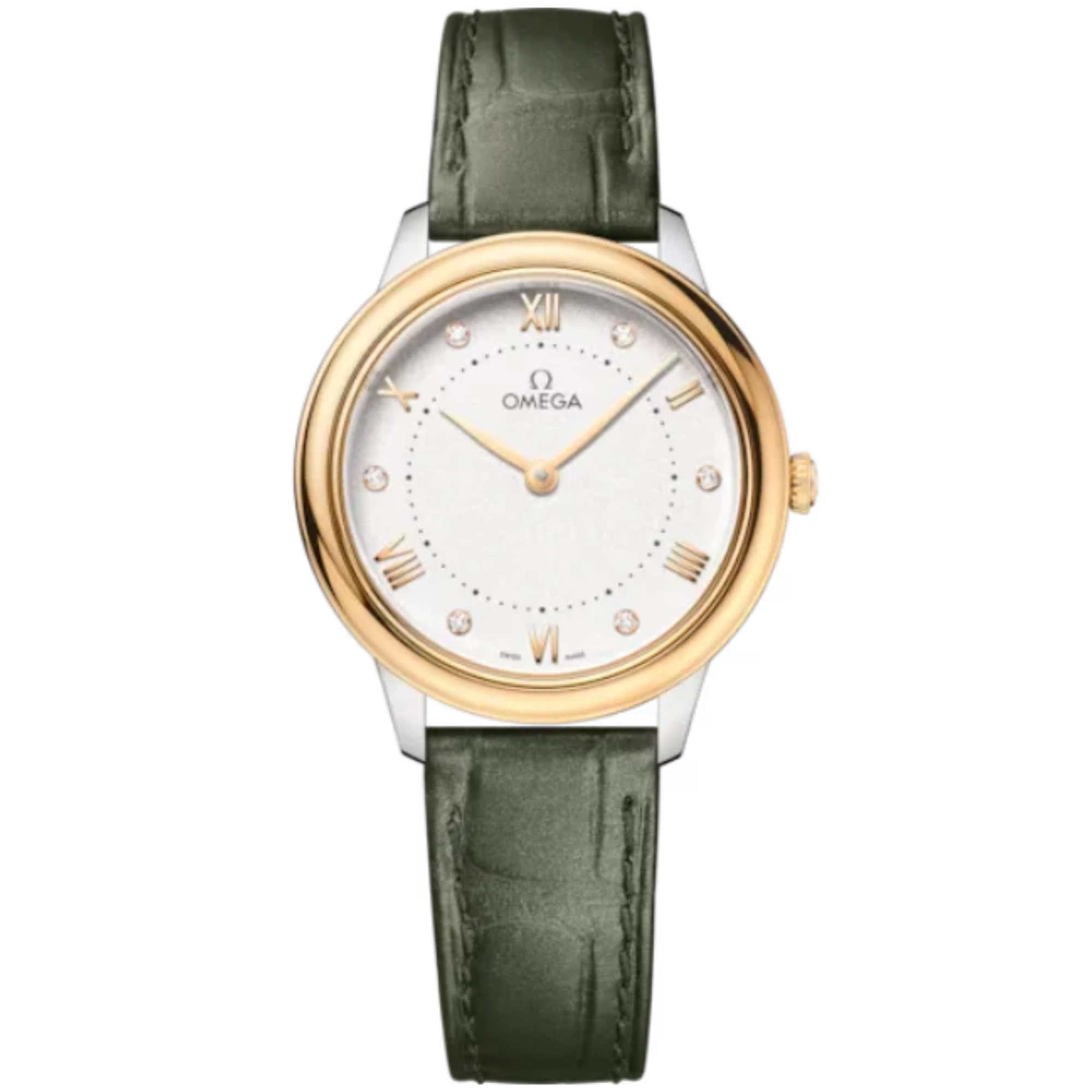 DE VILLE PRESTIGE 30 MM STAINLESS STEEL - YELLOW GOLD WITH SILVER DIAL - Omega