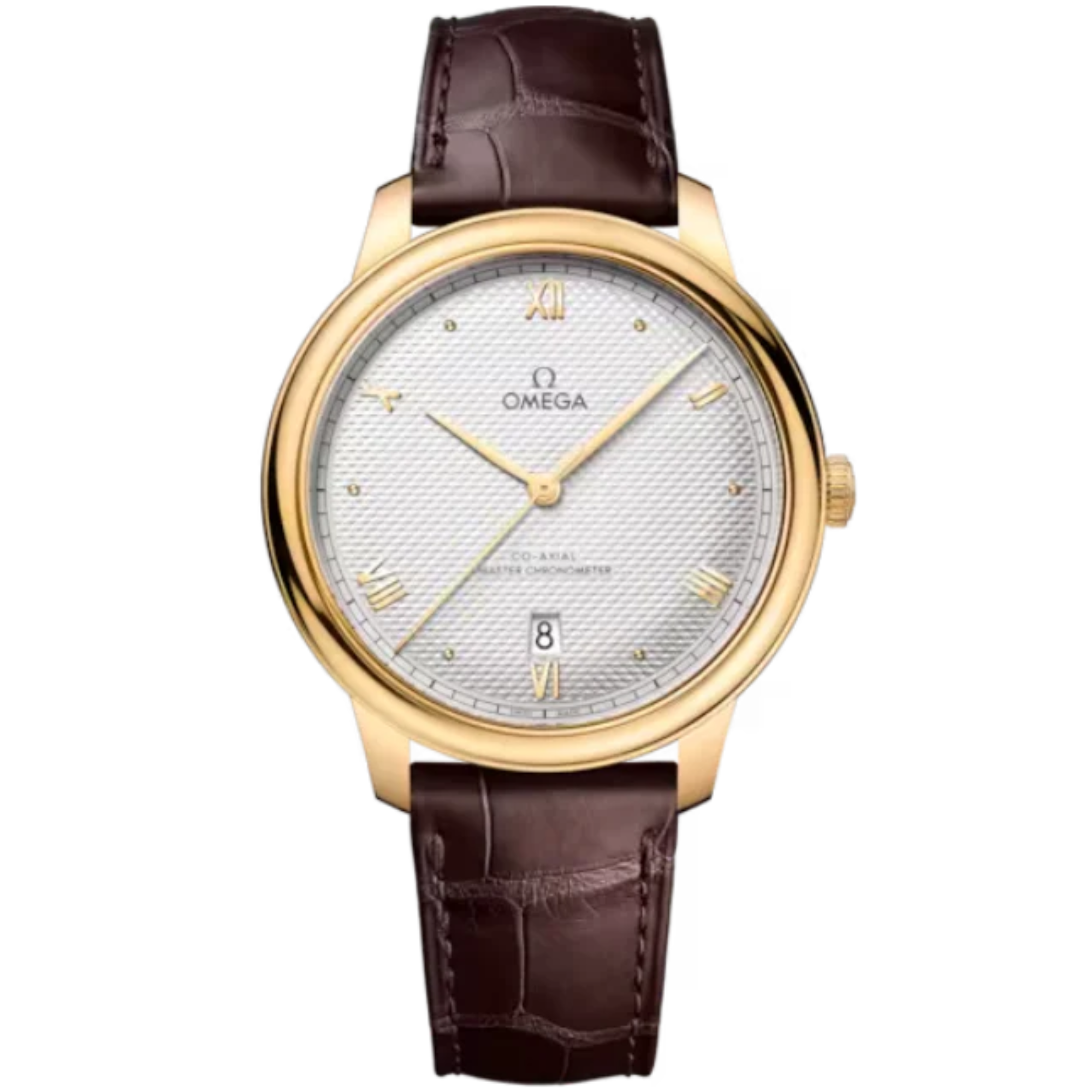DE VILLE PRESTIGE 40 MM YELLOW GOLD WITH SILVER DIAL - Omega