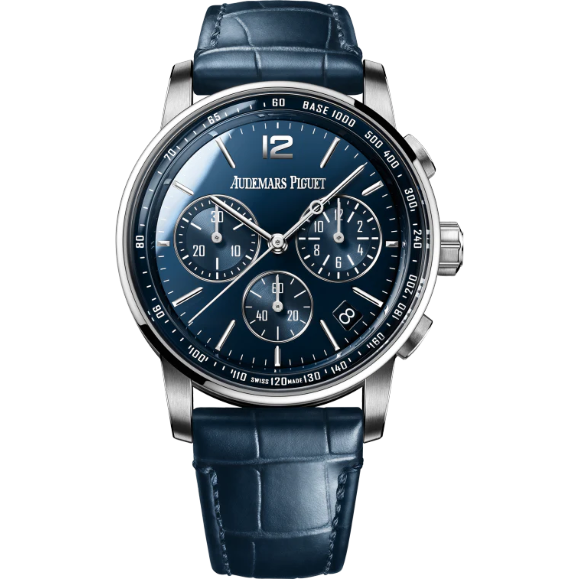 Code 11.59 by Audemars Piguet 41mm Blue Alligator Strap Selfwinding Chronograph’s Deep Blue Lacquered Dial 18-Carat White Gold Case - Audemars Piguet