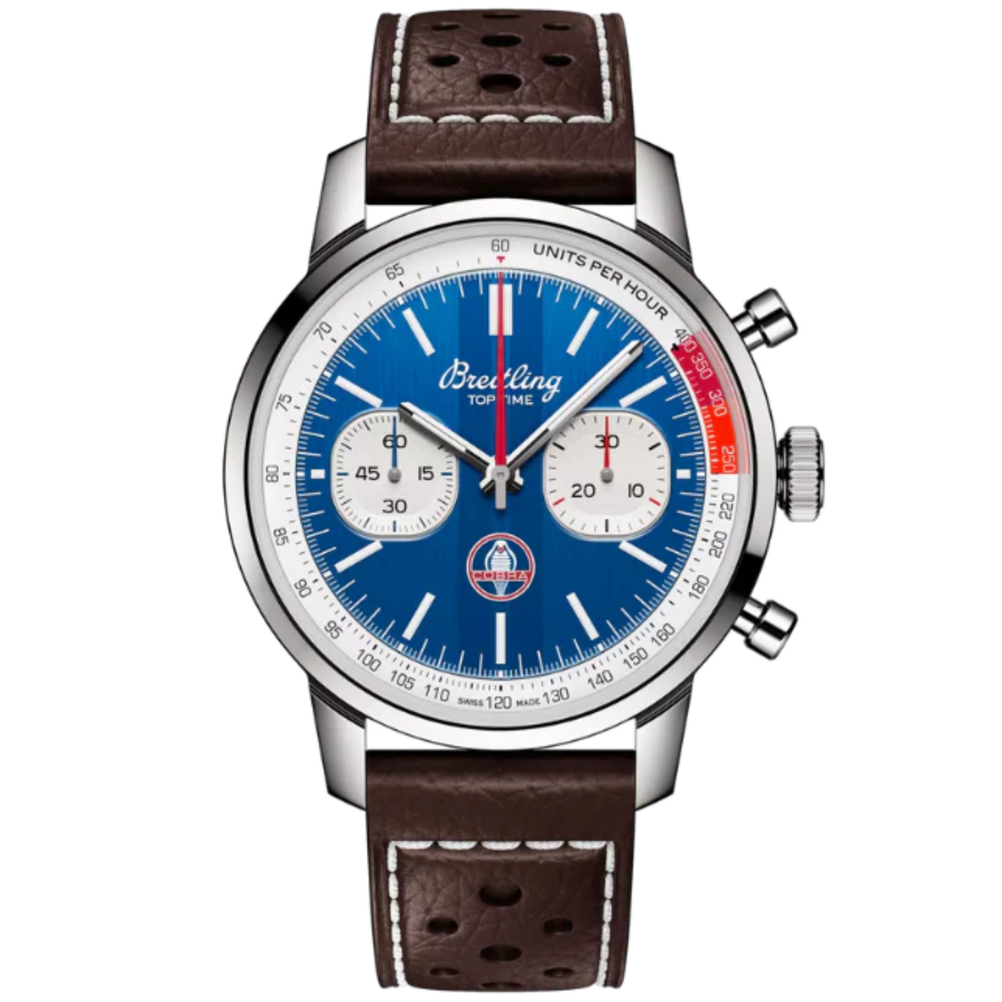 TOP TIME B01 SHELBY COBRA 41 MM STAINLESS STEEL WITH BLUE DIAL - Breitling