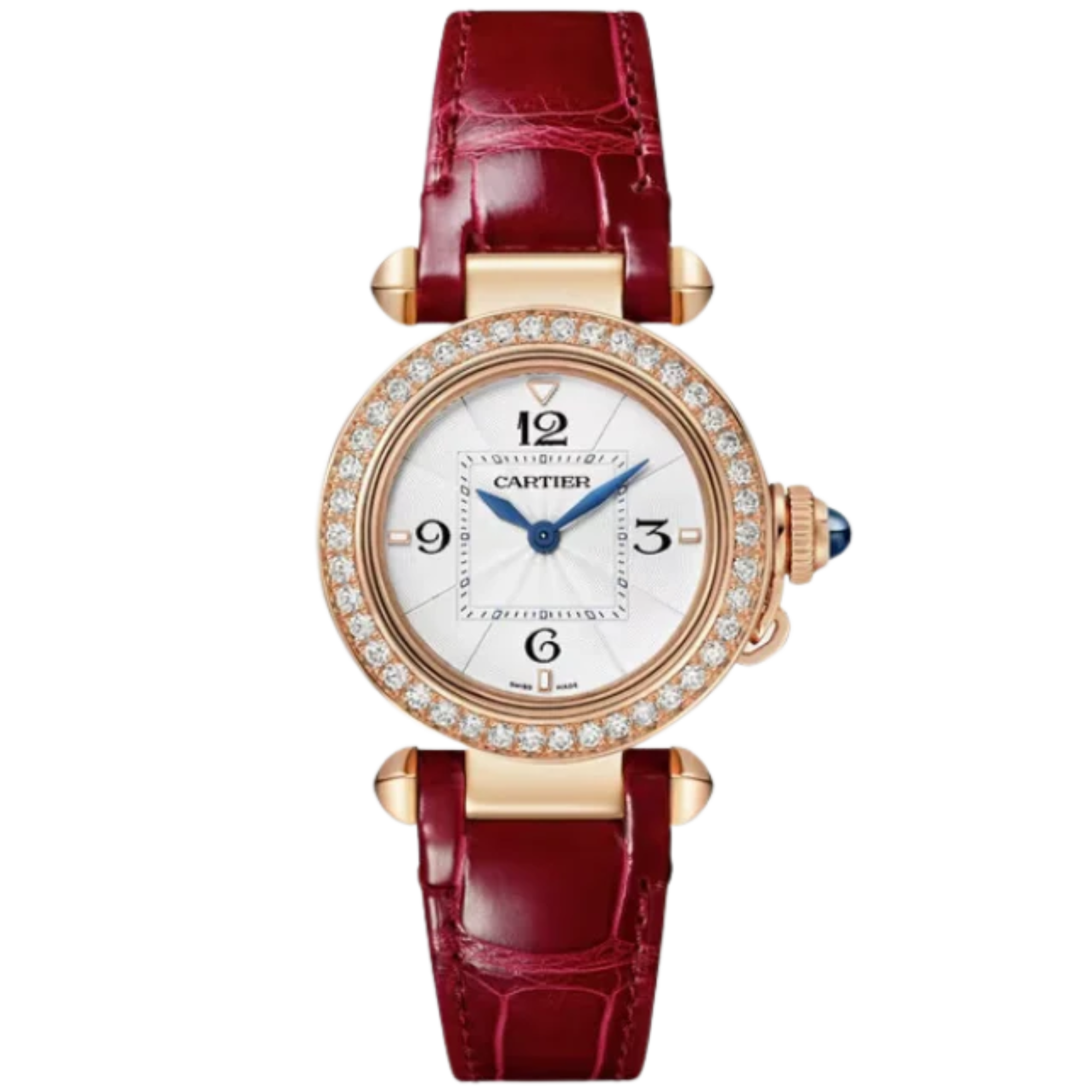 PASHA DE CARTIER 30 MM 18K ROSE GOLD WITH OPALINE FLINQUE DIAL - Cartier