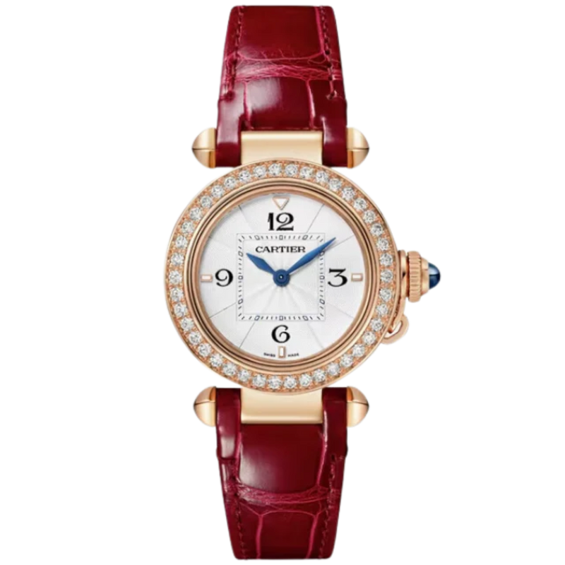 PASHA DE CARTIER 30 MM 18K ROSE GOLD WITH OPALINE FLINQUE DIAL - Cartier