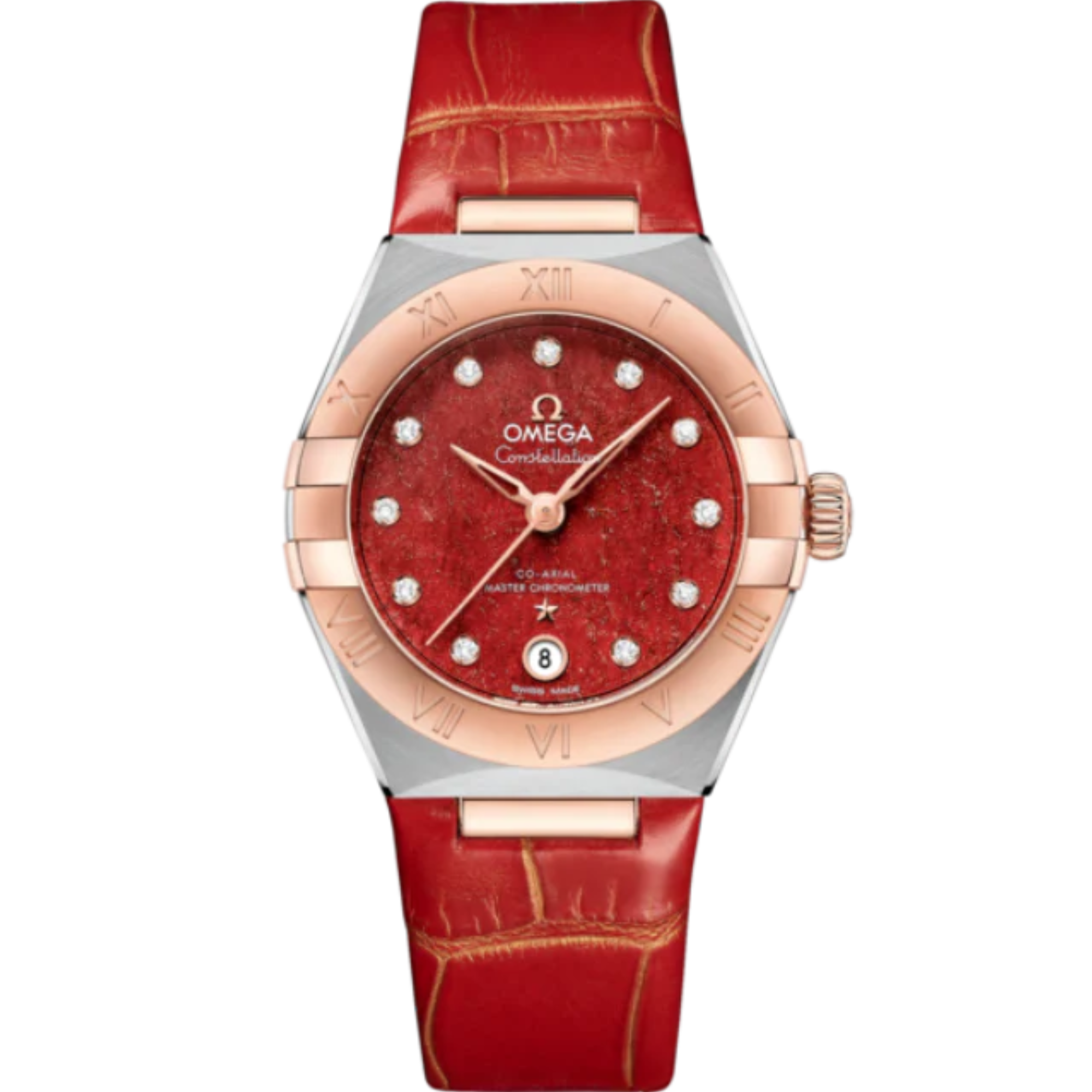 CONSTELLATION 29 MM STAINLESS STEEL - SEDNA™ GOLD WITH RED DIAL - Omega