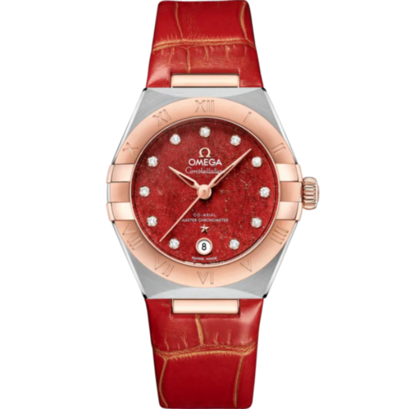CONSTELLATION 29 MM STAINLESS STEEL - SEDNA™ GOLD WITH RED DIAL - Omega