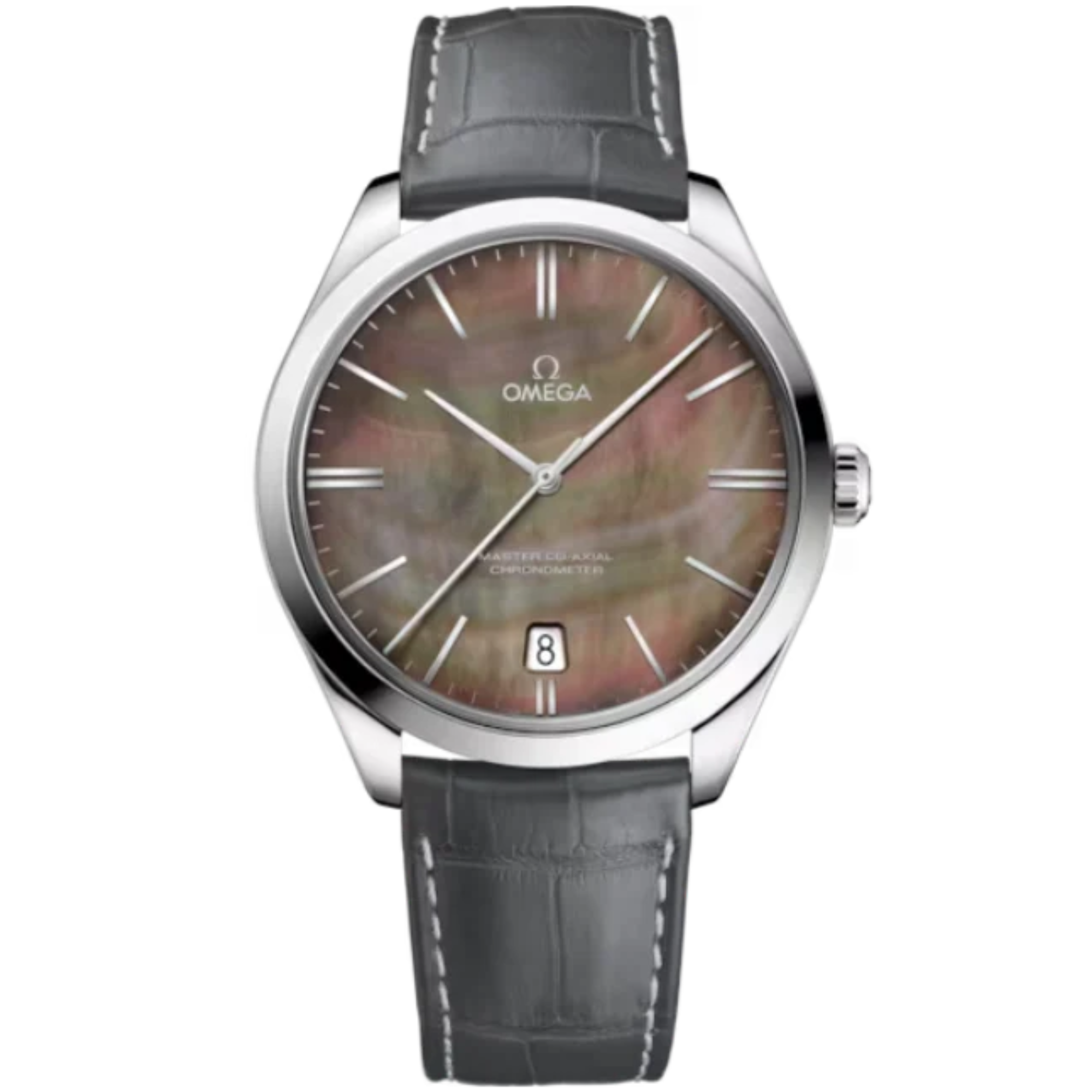 DE VILLE TRÉSOR 40 MM WHITE GOLD WITH GREY MOTHER OF PEARL DIAL - Omega