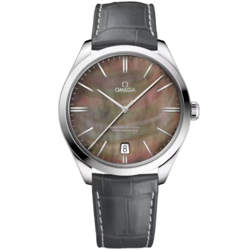 DE VILLE TRÉSOR 40 MM WHITE GOLD WITH GREY MOTHER OF PEARL DIAL - Omega