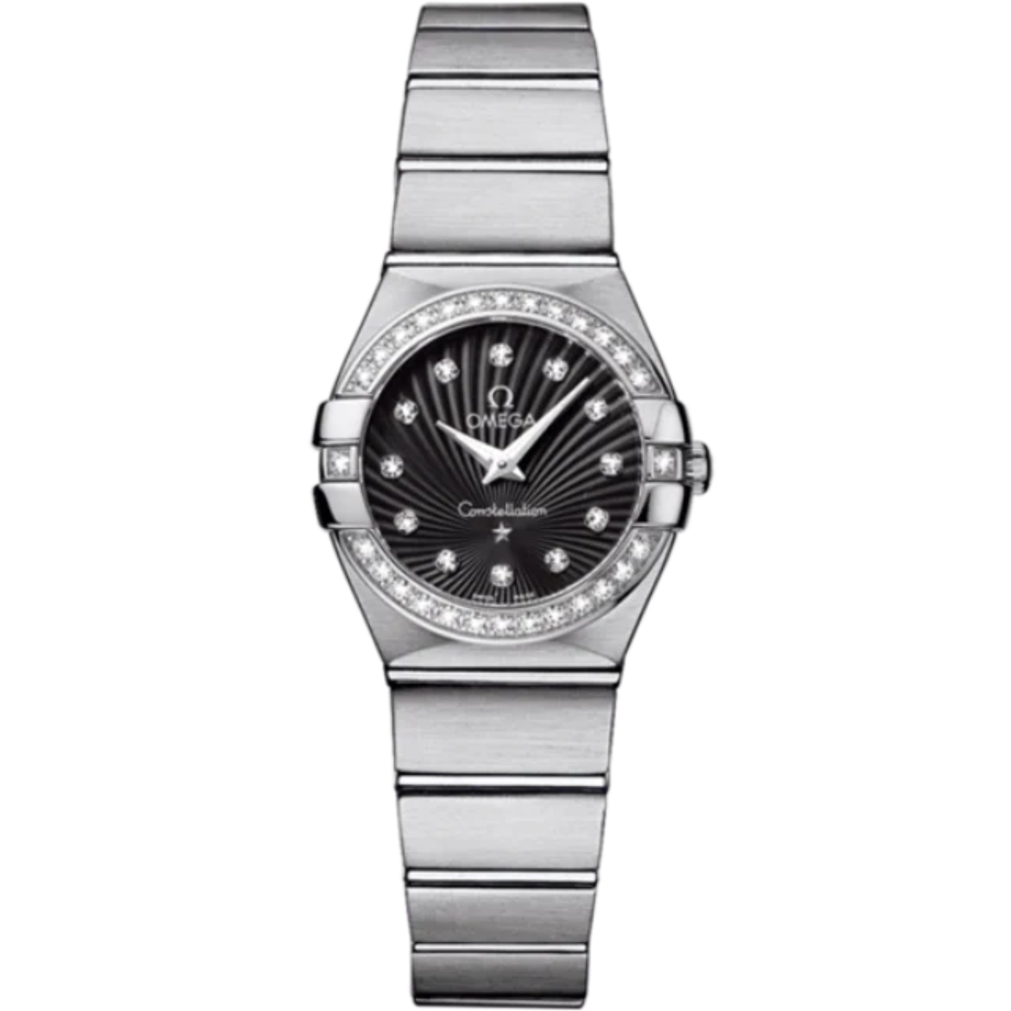 CONSTELLATION 24 MM STAINLESS STEEL WITH BLACK DIAL - Omega