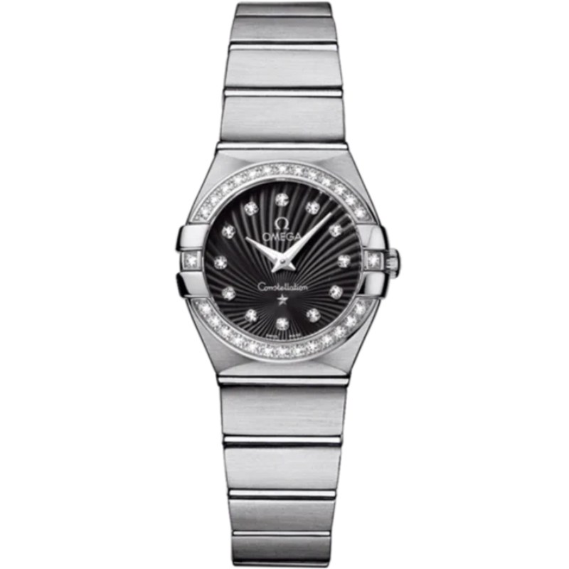 CONSTELLATION 24 MM STAINLESS STEEL WITH BLACK DIAL - Omega
