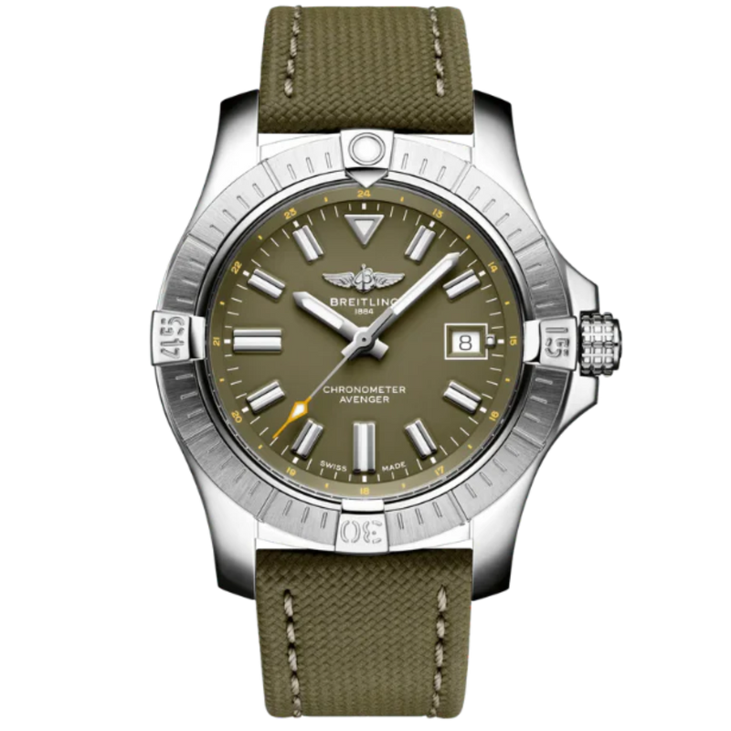 AVENGER AUTOMATIC 43 MM STAINLESS STEEL AND GREEN DIAL - Breitling