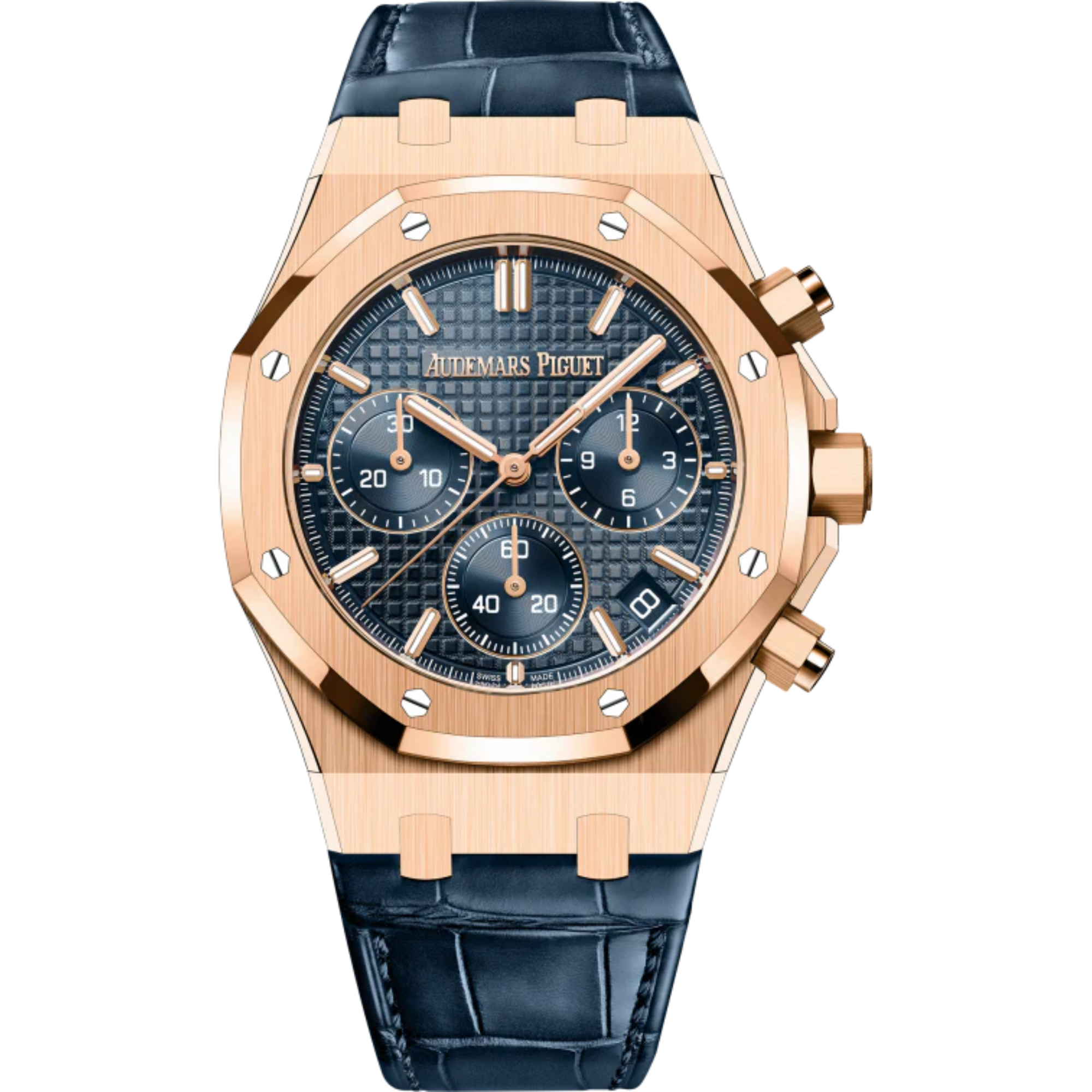 Audemars Piguet Royal Oak Ref. 26240OR.OO.D315CR.01 41MM Blue Alligator Strap Rose Gold Case Bleu Nuit Nuage 50 Dial - Audemars Piguet