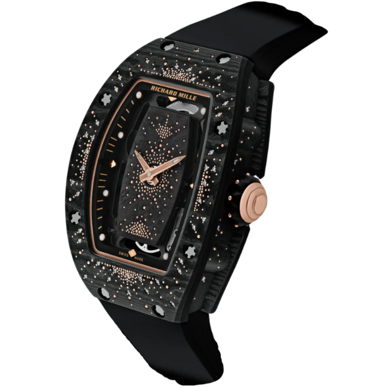 RM 07-01 Dark Night Carbon TPT Bracelet Carbon and Red Gold Case - Richard Mille