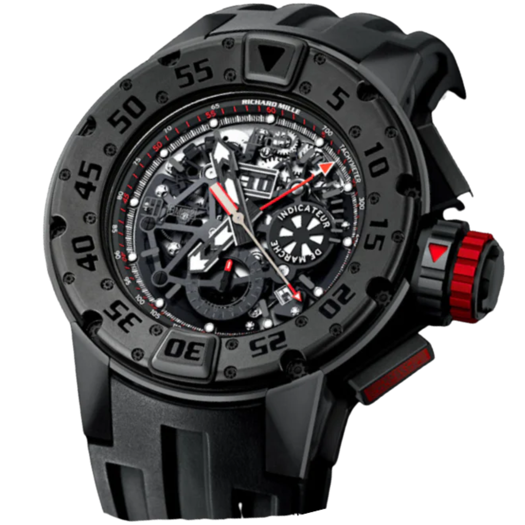 RM 032 Automatic Dark Diver Black Rubber Strap Titanium Case - Richard Mille