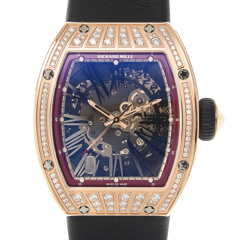 RM 023 Rose Gold Diamond Set Rubber Strap Rose Gold Diamond Set Case - Richard Mille