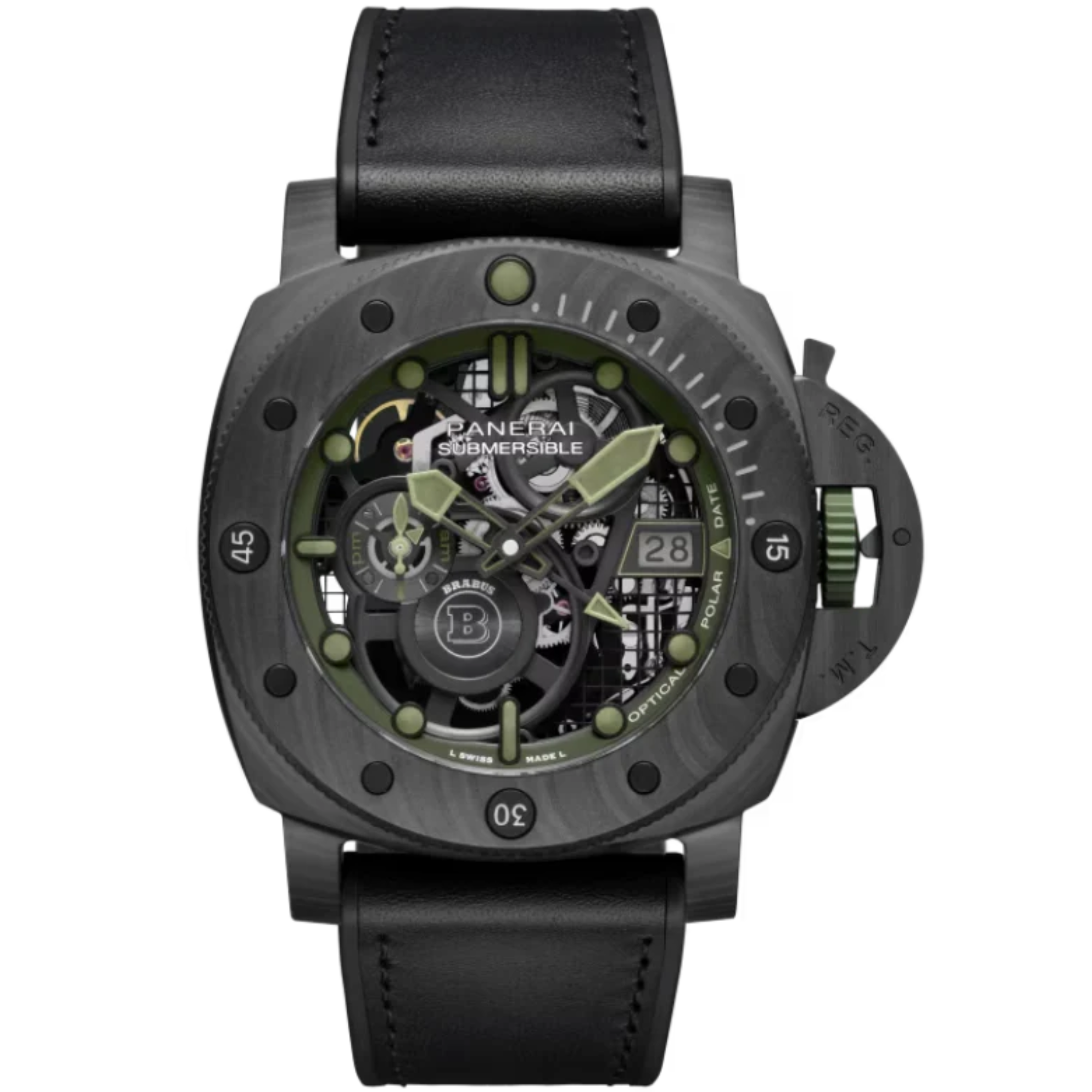 SUBMERSIBLE S BRABUS PAM01283 47 MM CARBOTECH™ WITH BLACK DIAL - Panerai