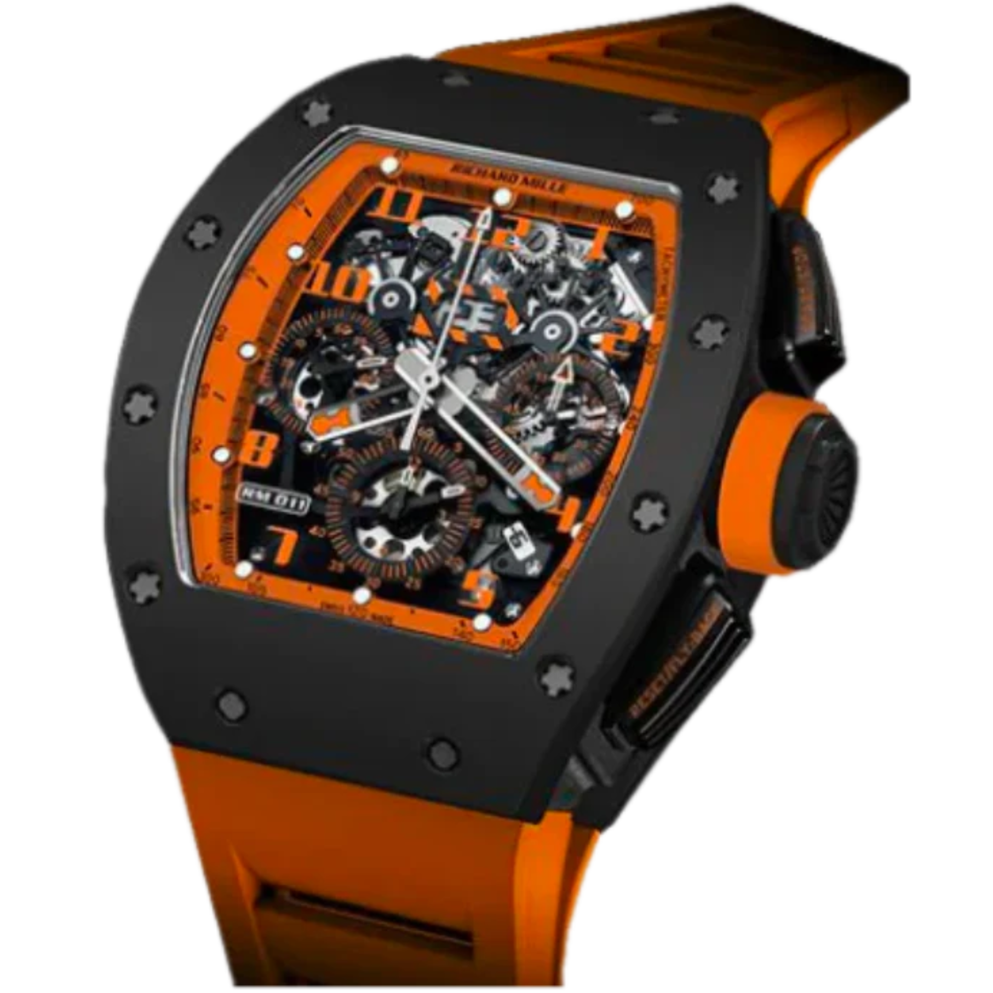 RM 011 Felipe Massa-Fly-Back Chronograph Orange Storm Limited Edition Automatic Orange Rubber Strap Ceramic Case - Richard Mille