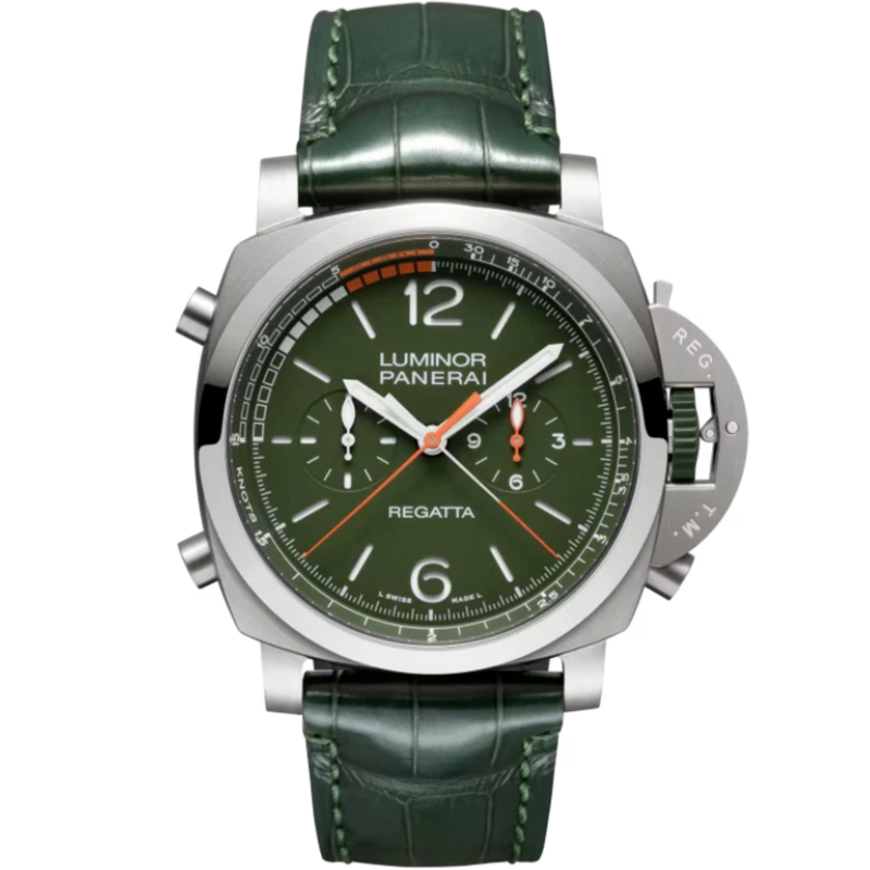 LUMINOR REGATTA CHRONO FLYBACK PAM01299 47 MM TITANIUM WITH GREEN DIAL - Panerai