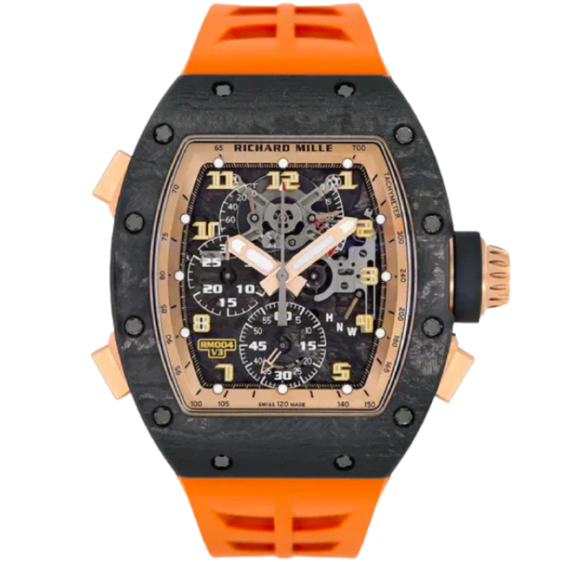 RM 004-V3 Split-Seconds Chronograph Asia Edition Orange Strap Carbon-Fiber Case - Richard Mille