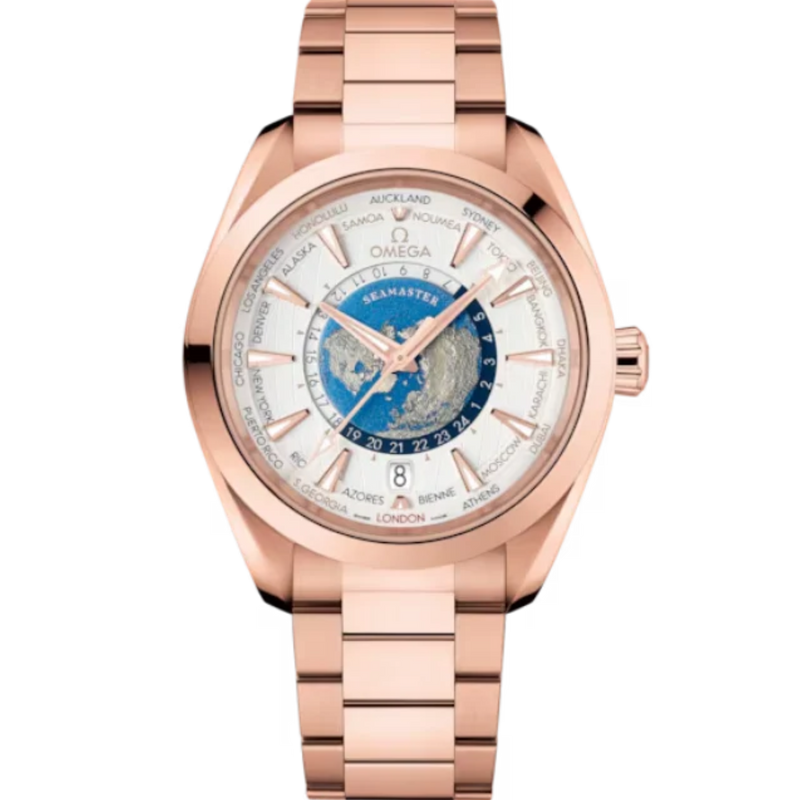 SEAMASTER AQUA TERRA 150M 43 MM SEDNA™ GOLD WITH SILVER DIAL - Omega