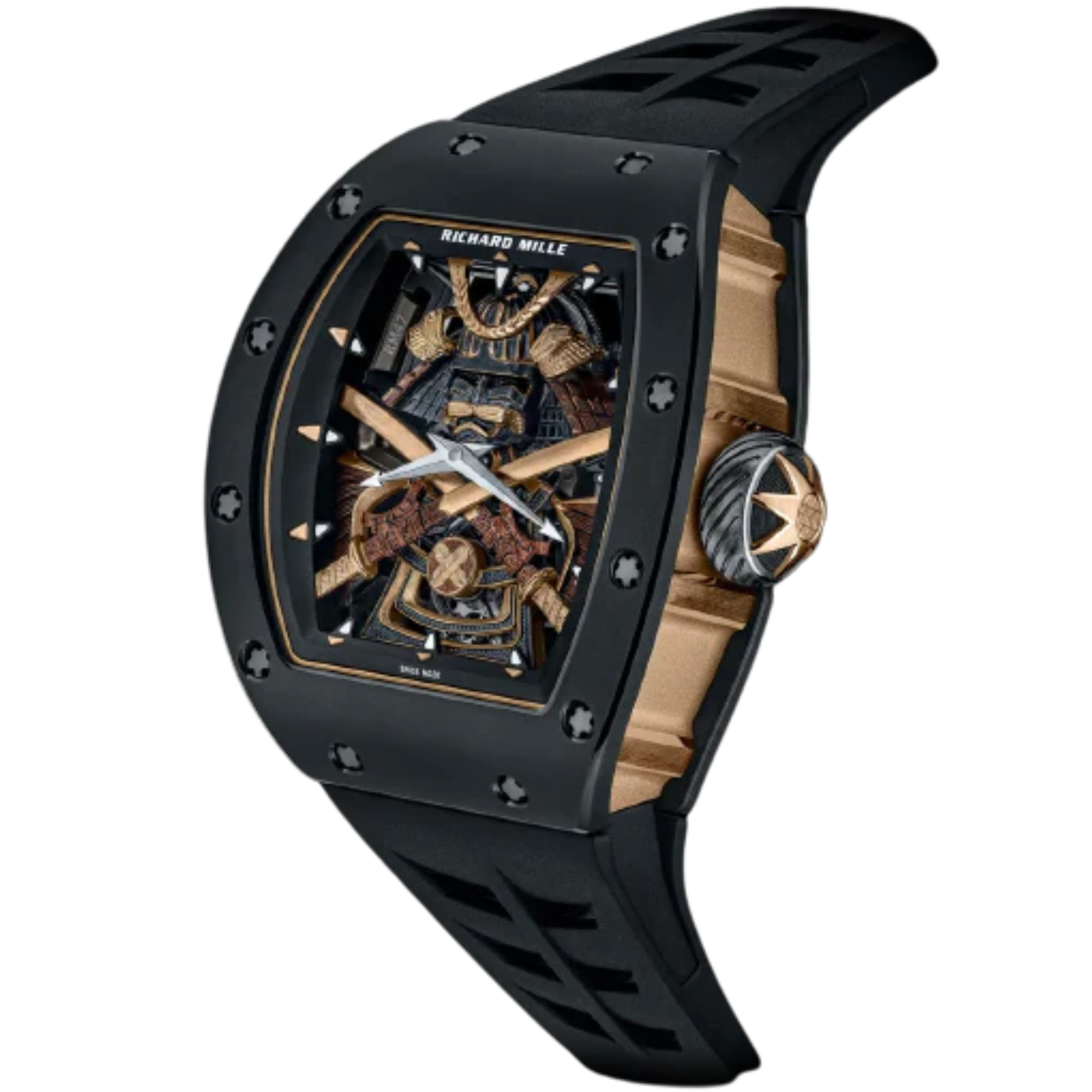RM 47 Manual Winding Tourbillon Rubber Strap 18-Carat 3N Gold Case Black TZP Ceramic Case - Richard Mille