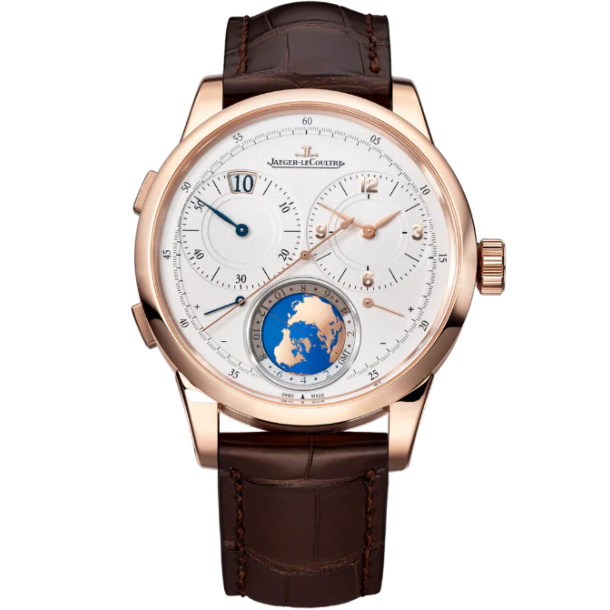 DUOMÈTRE UNIQUE TRAVEL TIME 42 MM 18K ROSE GOLD WITH SILVER GREY GRAINED DIAL - Jaeger-LeCoultre