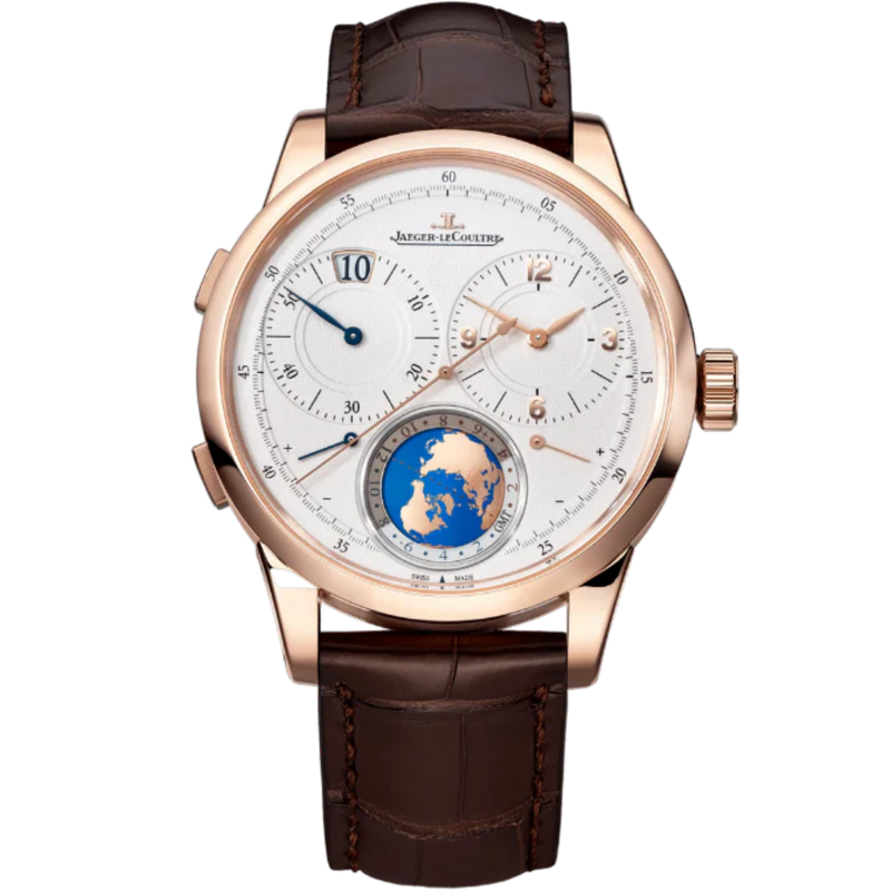 DUOMÈTRE UNIQUE TRAVEL TIME 42 MM 18K ROSE GOLD WITH SILVER GREY GRAINED DIAL - Jaeger-LeCoultre