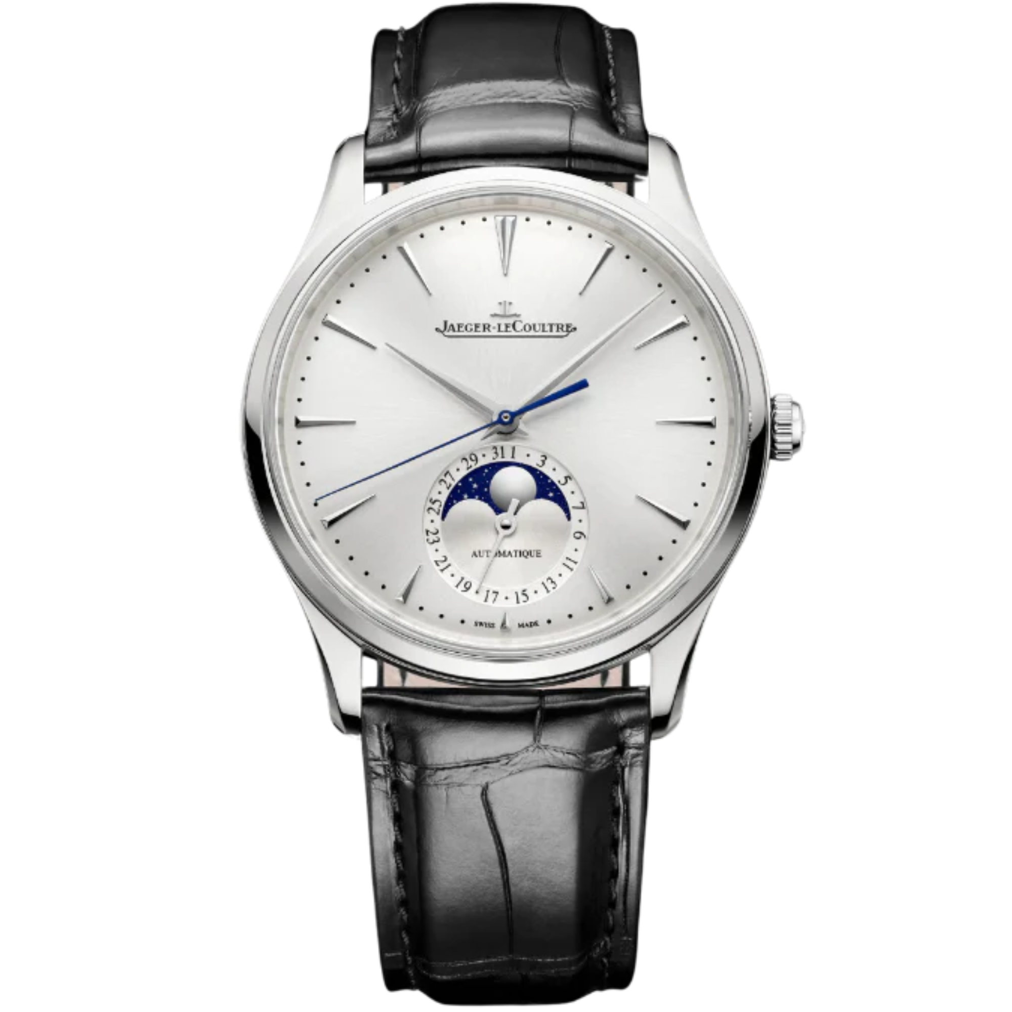 MASTER ULTRA THIN MOON 39 MM STAINLESS STEEL WITH SILVER GREY SUNRAY BRUSH  DIAL - Jaeger-LeCoultre