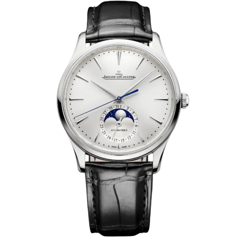 MASTER ULTRA THIN MOON 39 MM STAINLESS STEEL WITH SILVER GREY SUNRAY BRUSH  DIAL - Jaeger-LeCoultre