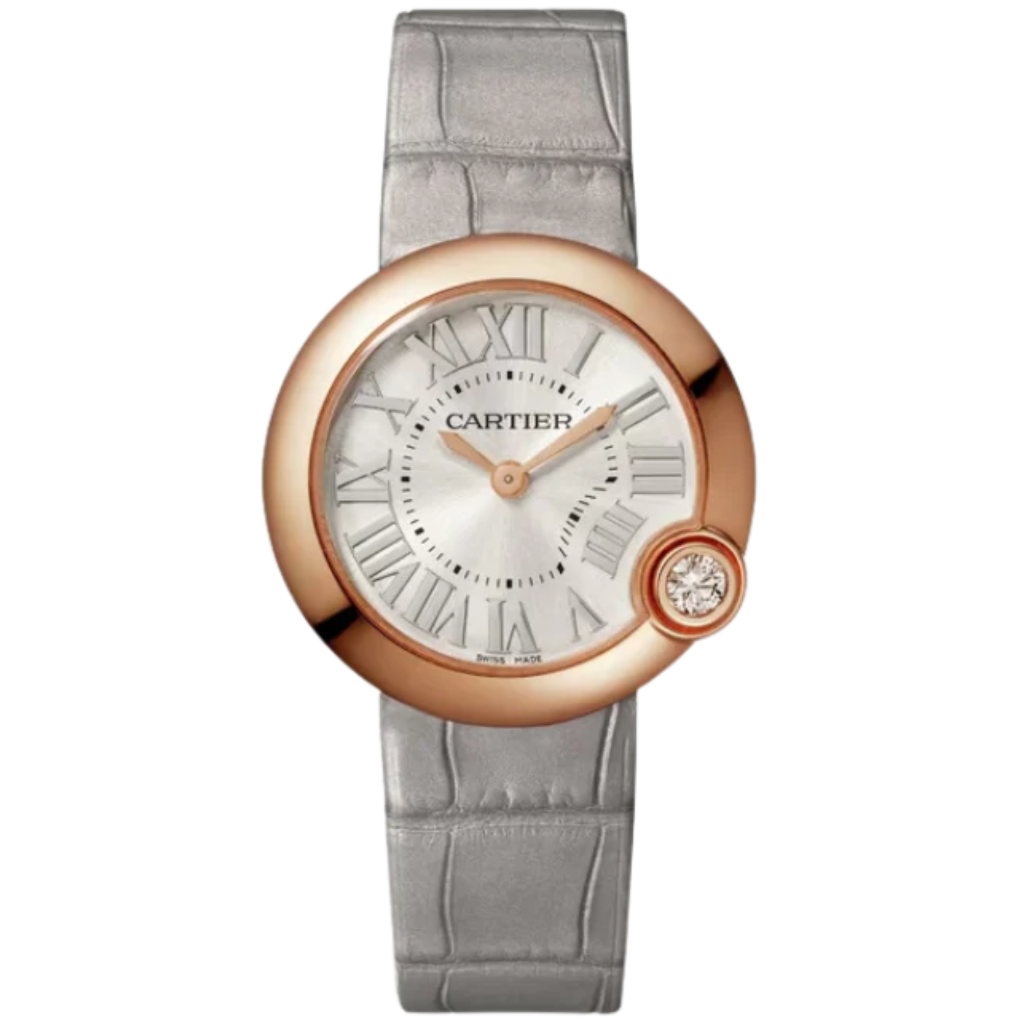 BALLON BLEU DE CARTIER 30 MM ROSE GOLD WITH SILVER SUNRAY BRUSHED DIAL - Cartier