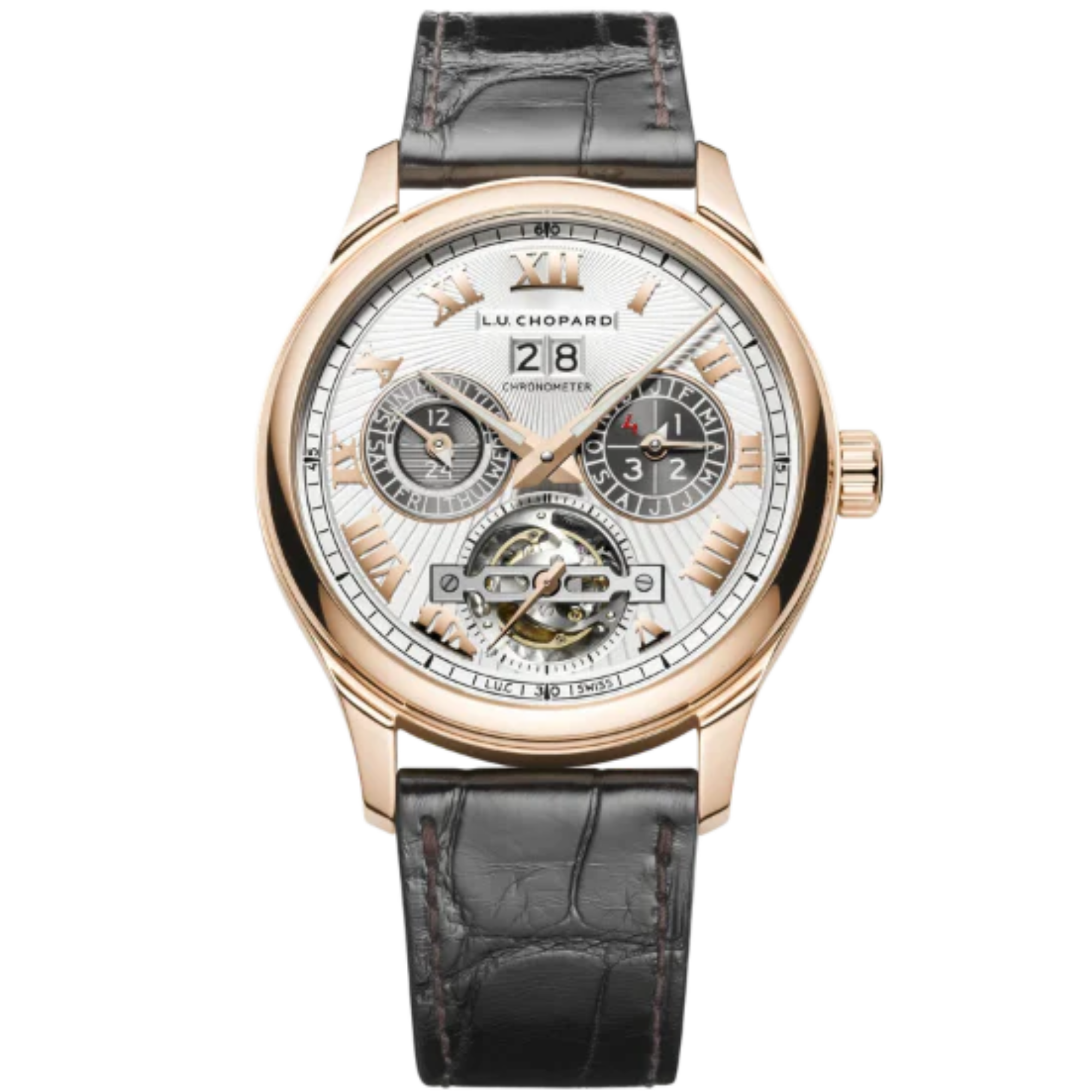 L.U.C PERPETUAL T 43 MM ETHICAL ROSE GOLD WITH SILVER DIAL - Chopard