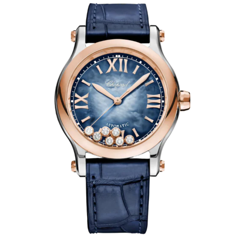 HAPPY SPORT 36 MM ETHICAL ROSE GOLD - LUCENT STEEL™ WITH BLUE MOTHER OF PEARL DIAL - Chopard