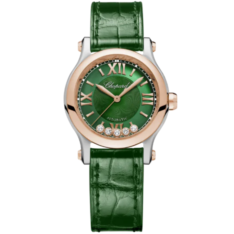 HAPPY SPORT 30 MM ETHICAL ROSE GOLD - LUCENT STEEL™ WITH GREEN DIAL - Chopard