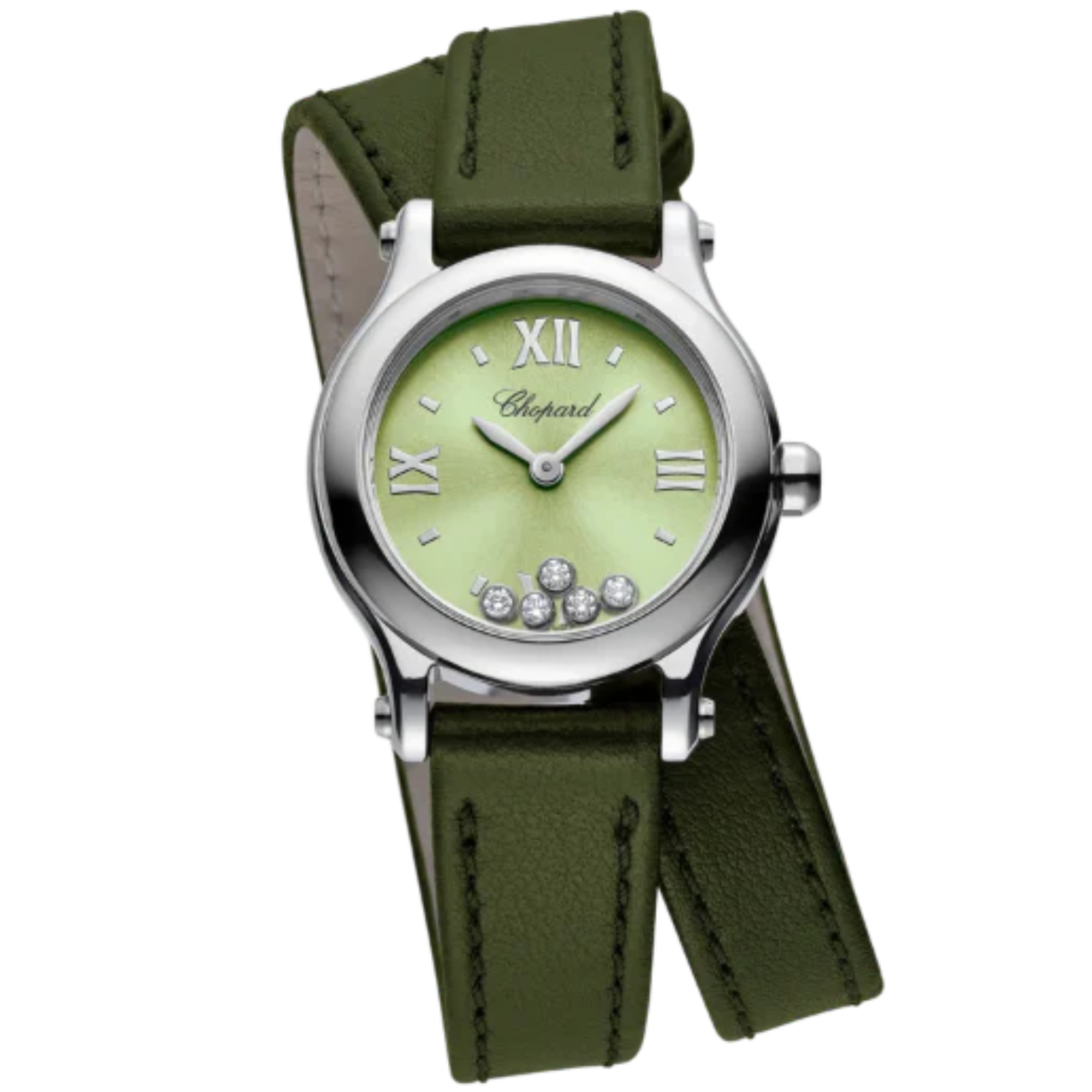 HAPPY SPORT 25 MM LUCENT STEEL™ WITH GREEN DIAL - Chopard